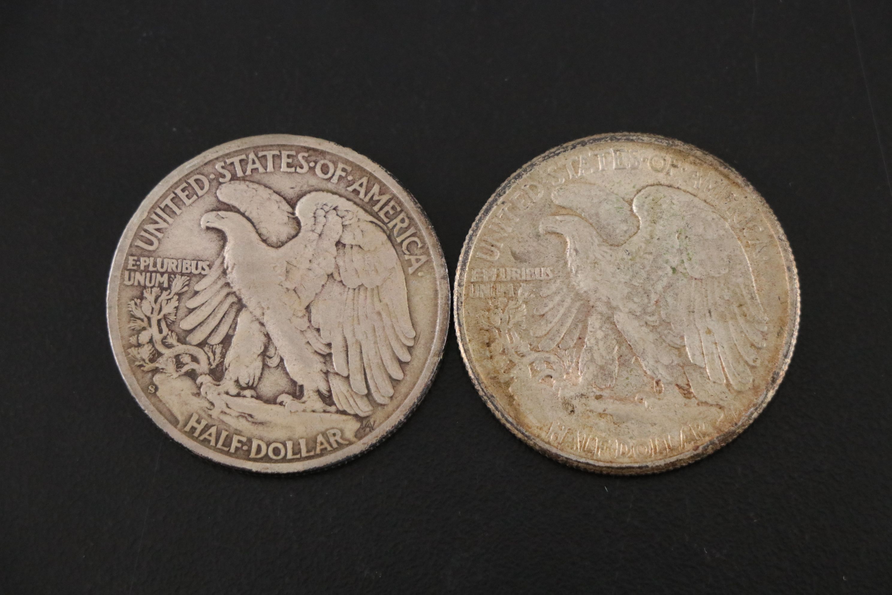 Eight Walking Liberty Silver Half Dollars, 1943-1945