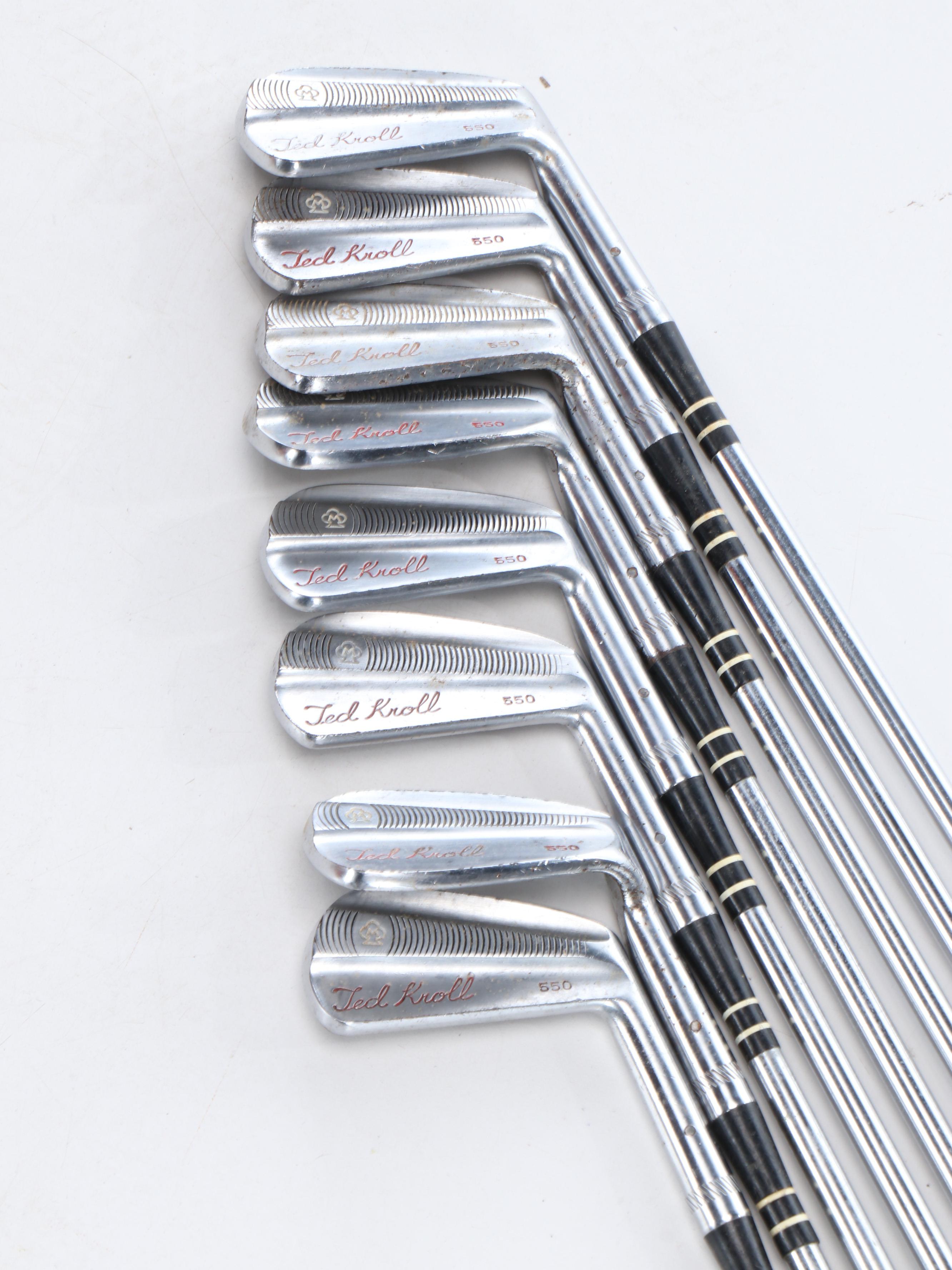 Pro Classic Vintage Push Cart with MacGregor Golf Clubs and Tartan Bag