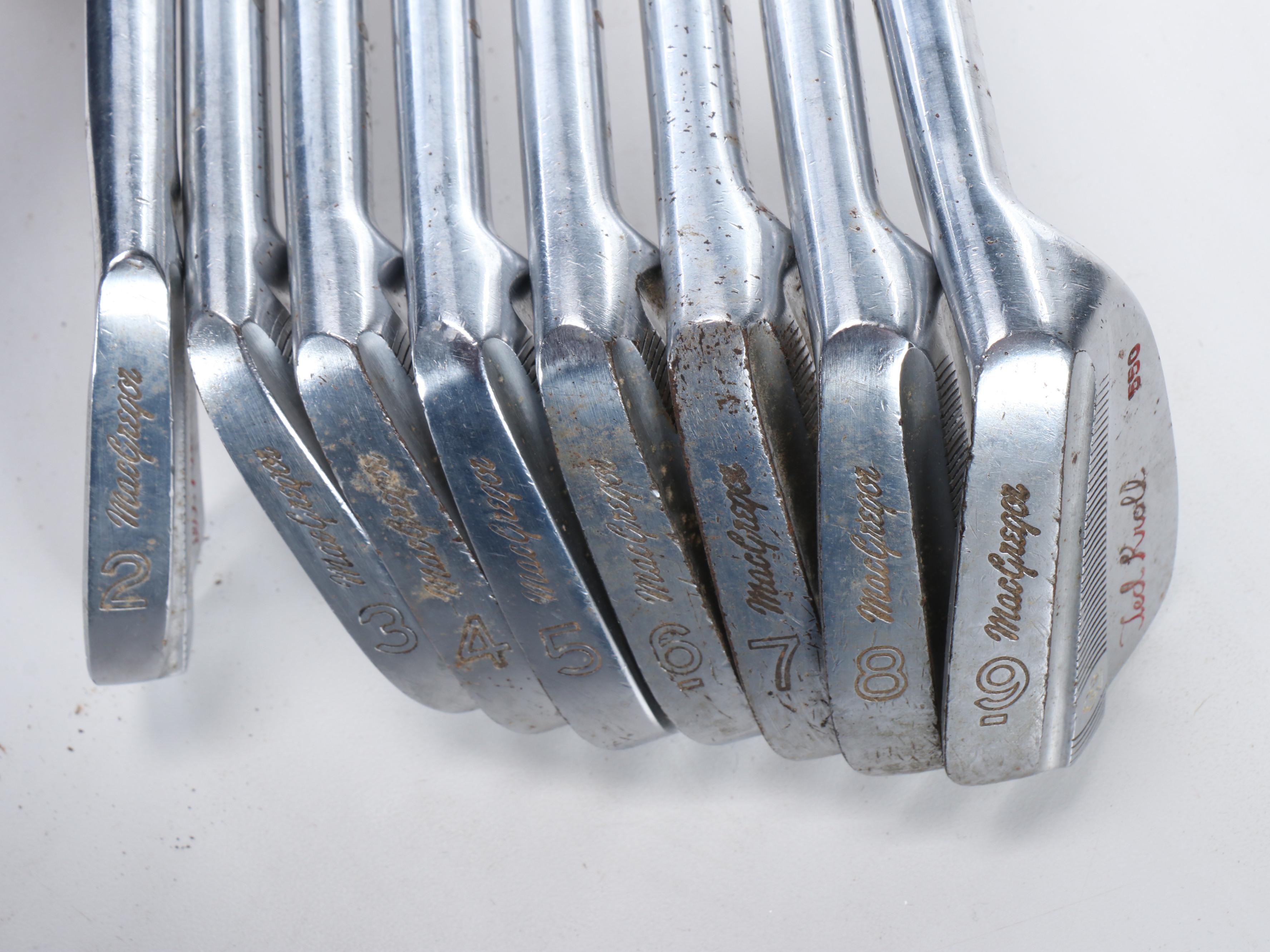 Pro Classic Vintage Push Cart with MacGregor Golf Clubs and Tartan Bag