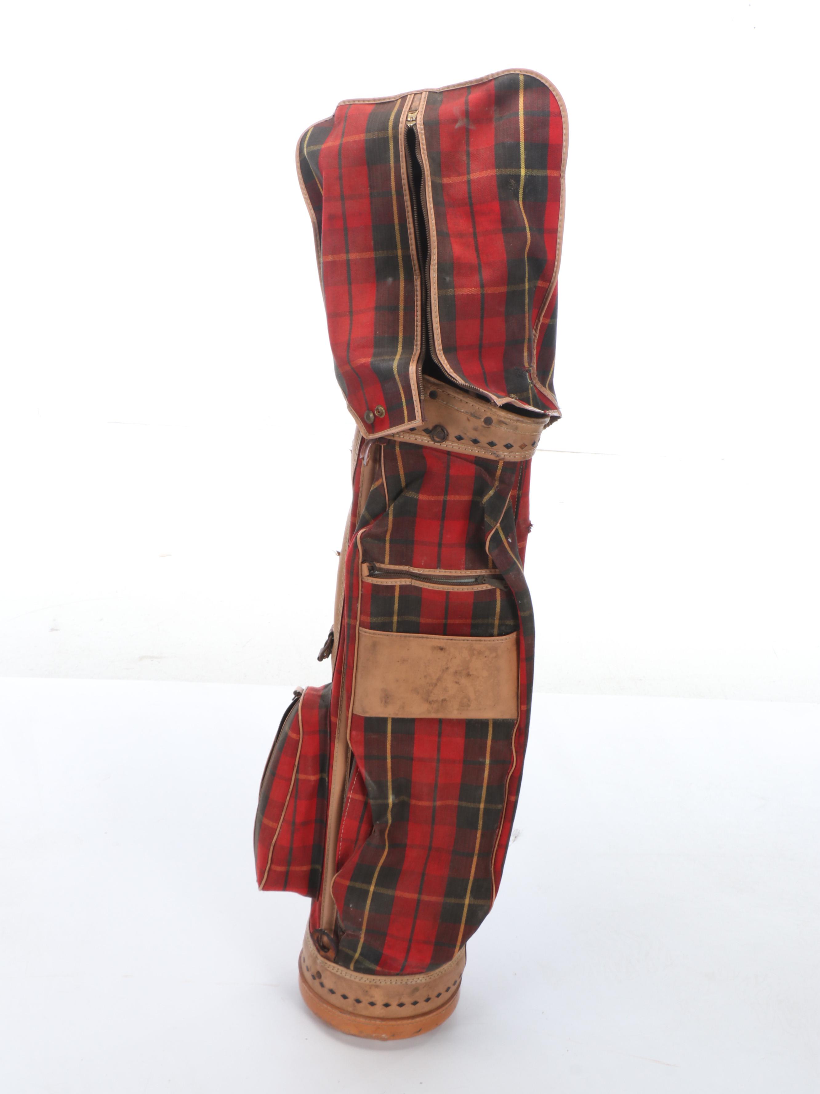Pro Classic Vintage Push Cart with MacGregor Golf Clubs and Tartan Bag