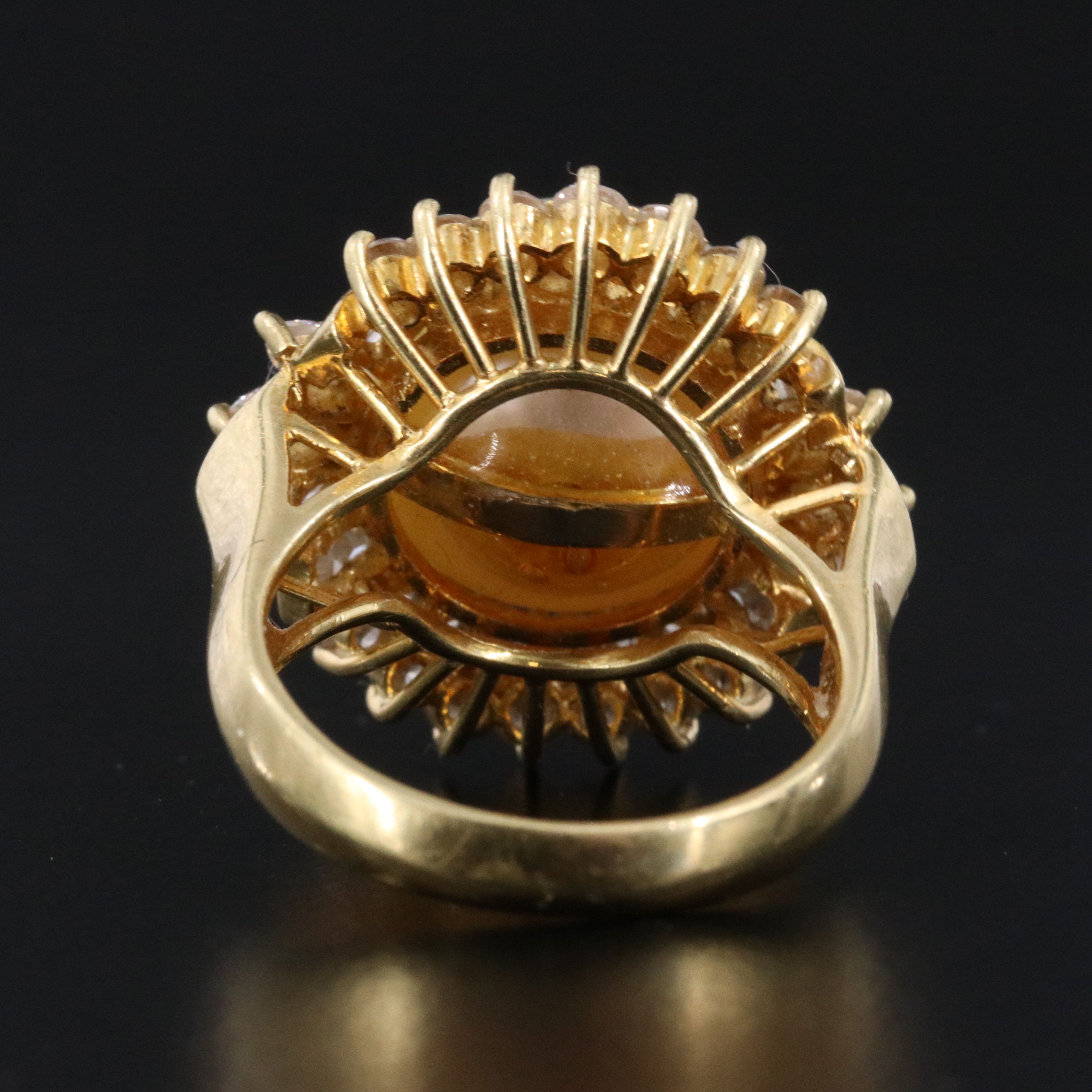 18K Pearl and 1.60 CTW Diamond Ring