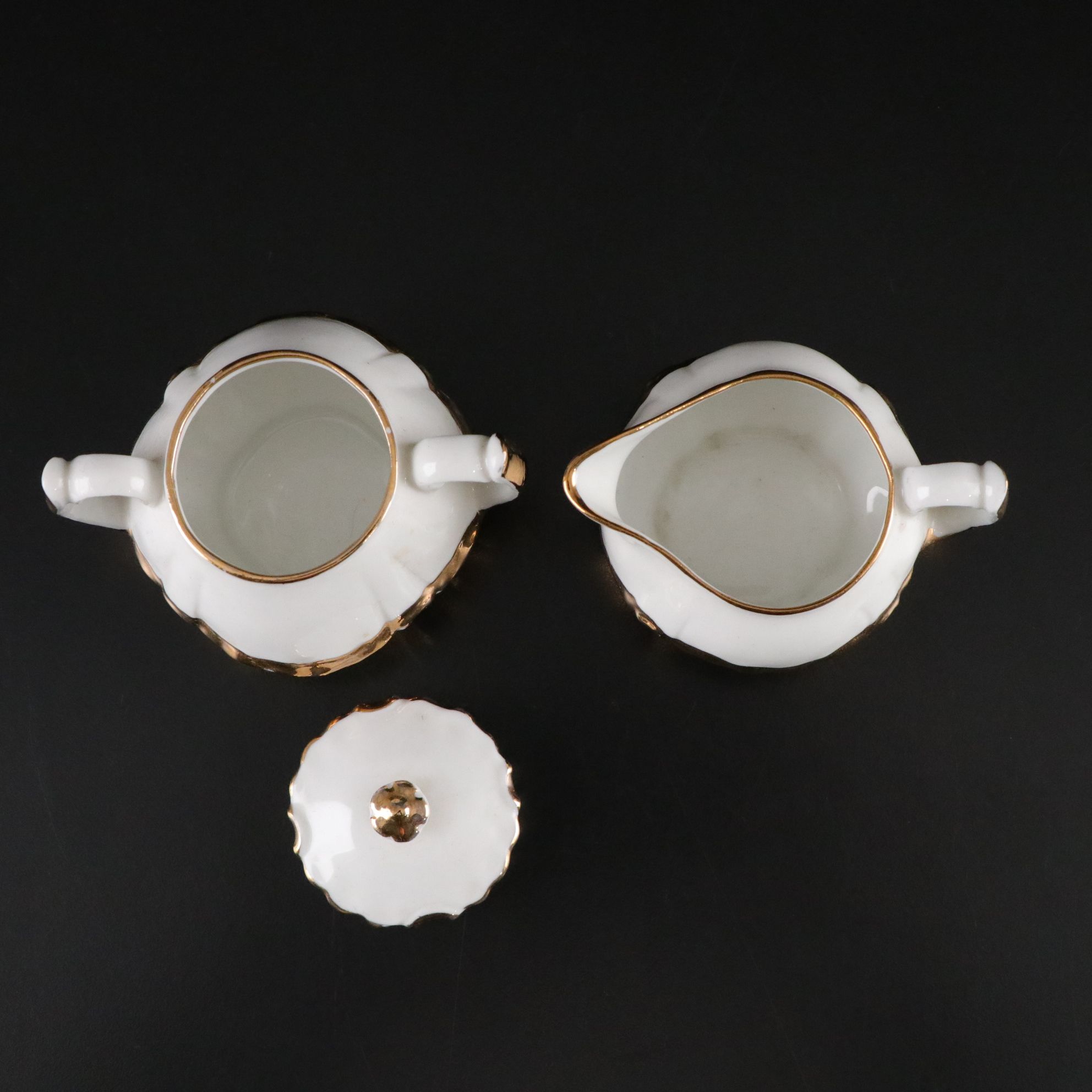 Miniature Gilt Porcelain Tea and Chocolate Sets for Kids and Dolls