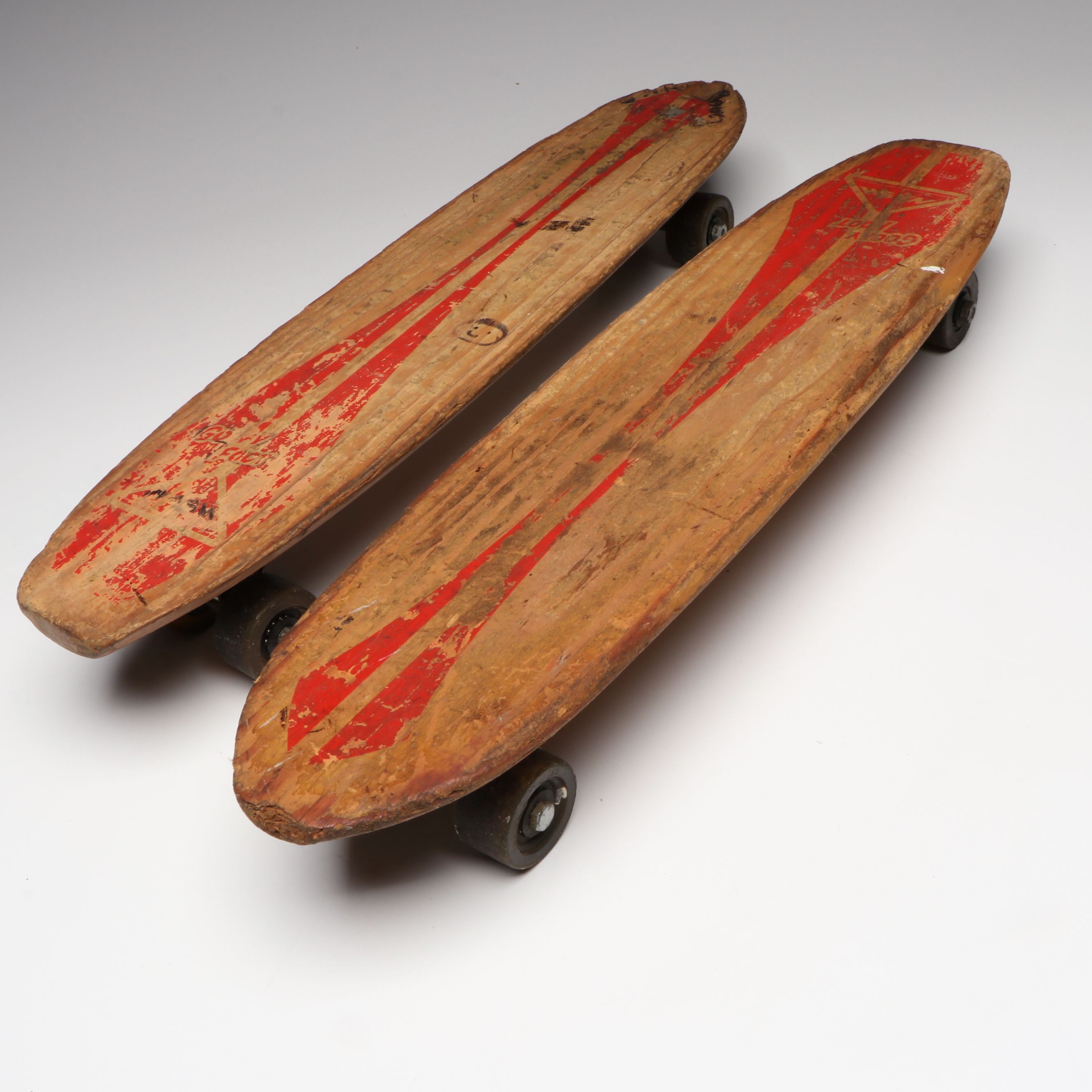 Wooden Nash "Goofy Foot" Sidewalk Surfer Skateboard, Mid-20th Century
