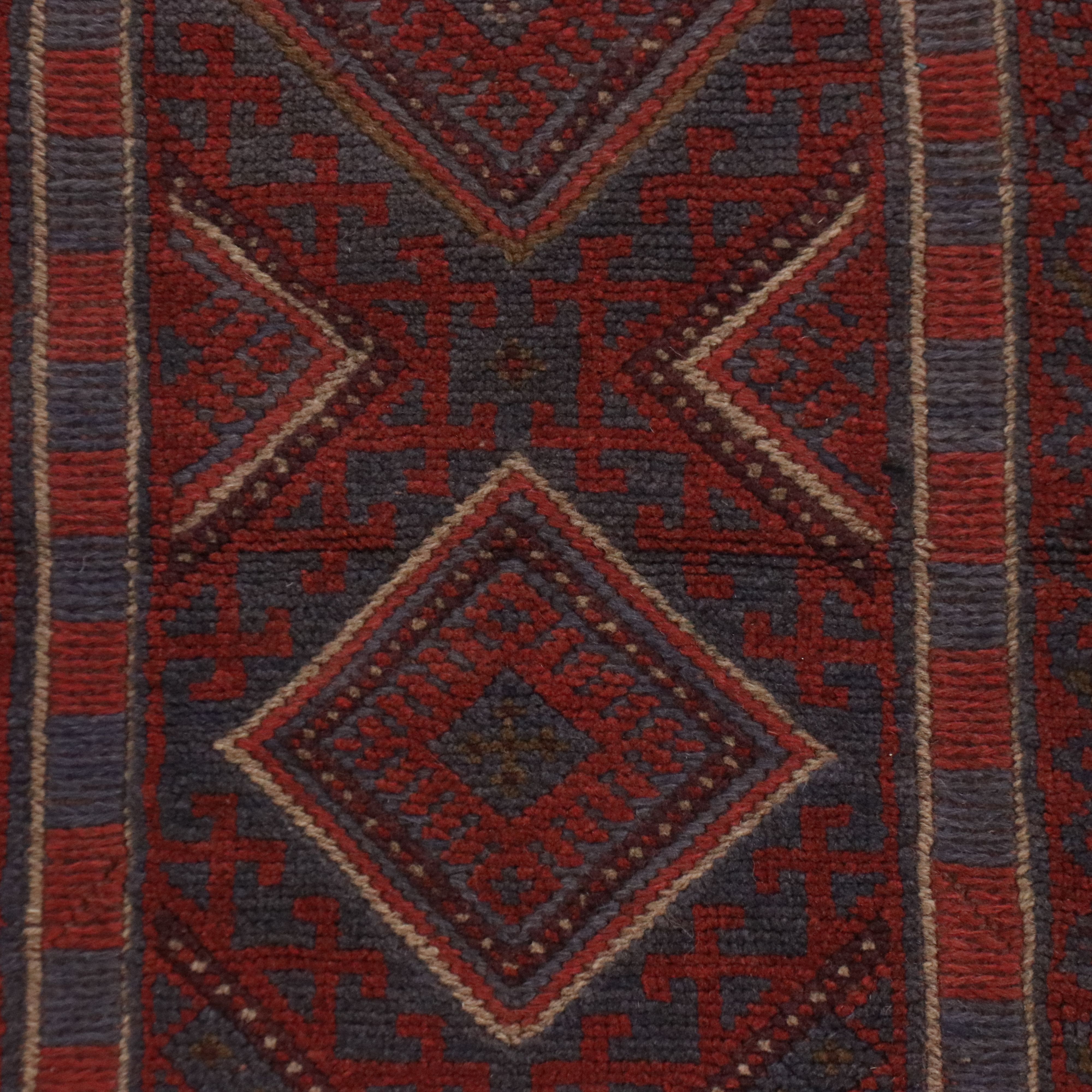 1'11 x 7'7 Hand-Knotted Afghan Mashwani Carpet Runner