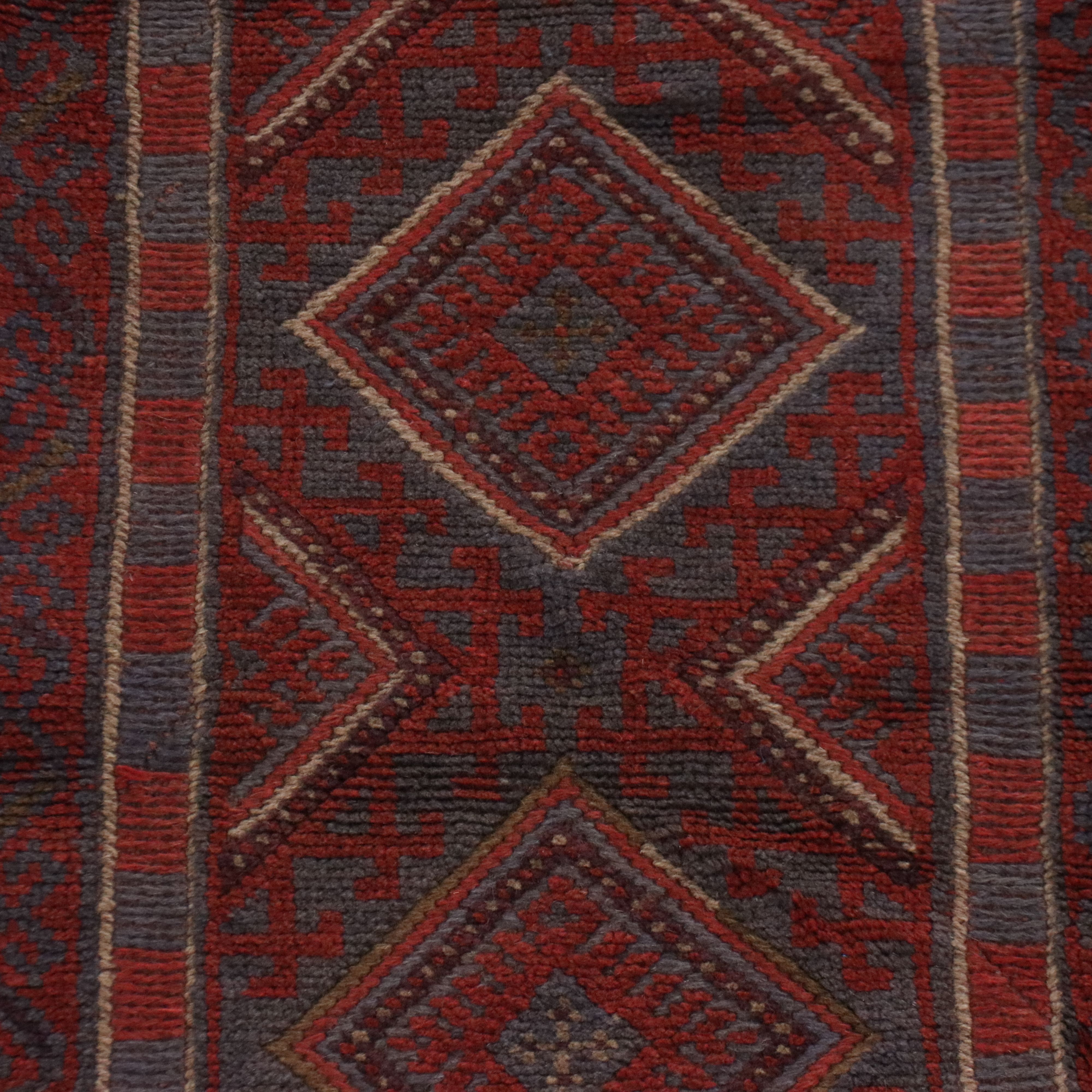 1'11 x 7'7 Hand-Knotted Afghan Mashwani Carpet Runner