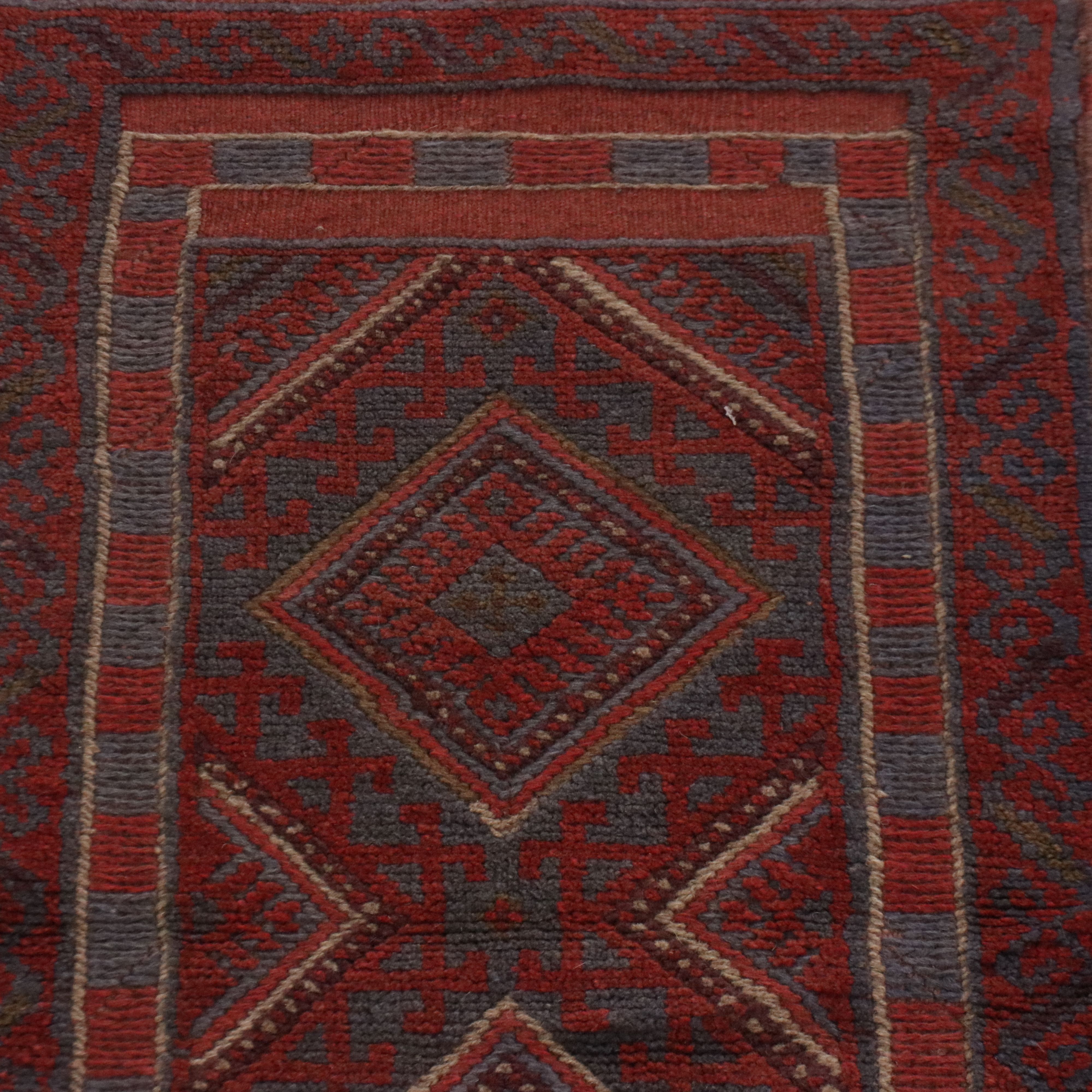 1'11 x 7'7 Hand-Knotted Afghan Mashwani Carpet Runner