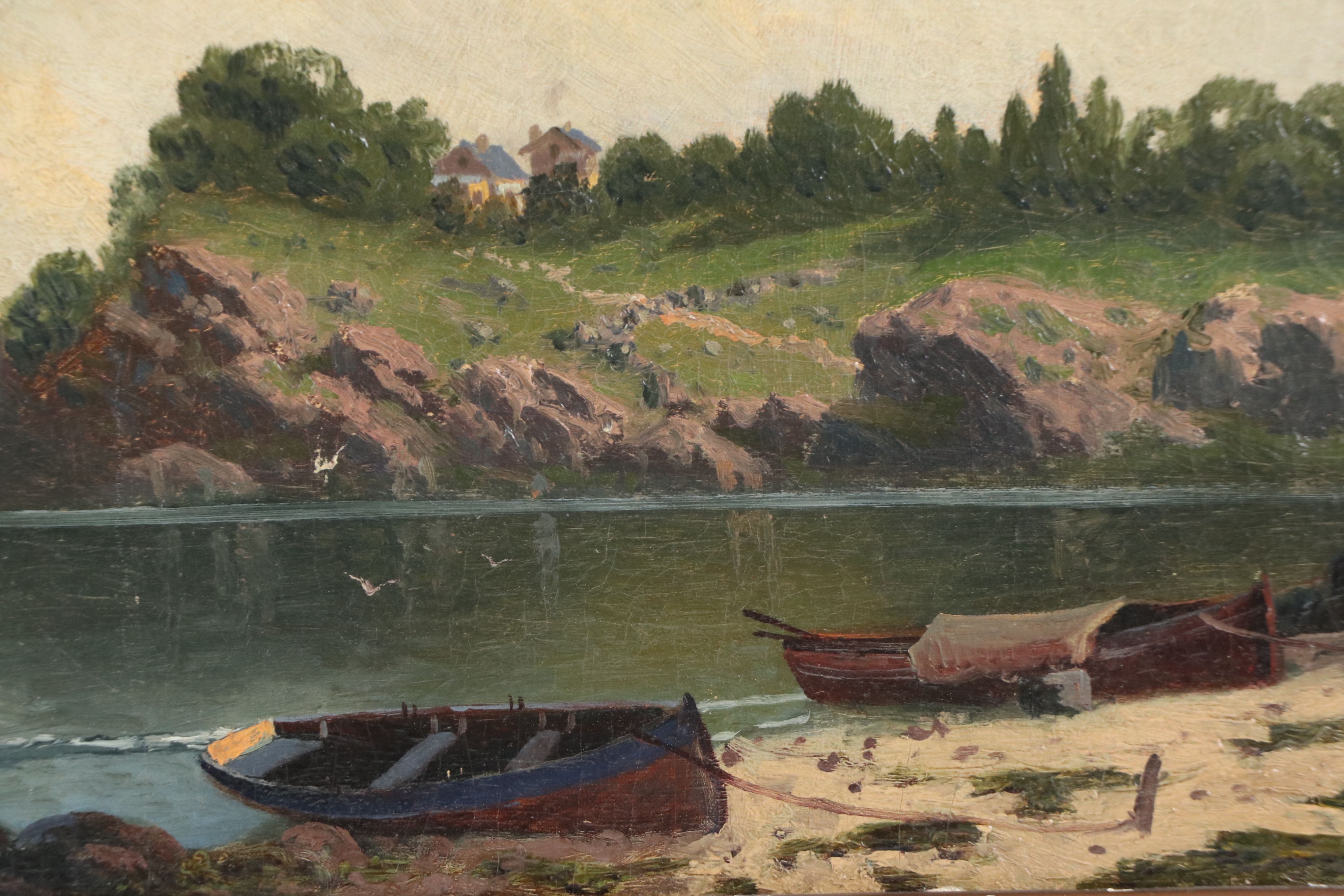 Emil Furst Oil Painting of Coastal Landscape, Late 19th Century