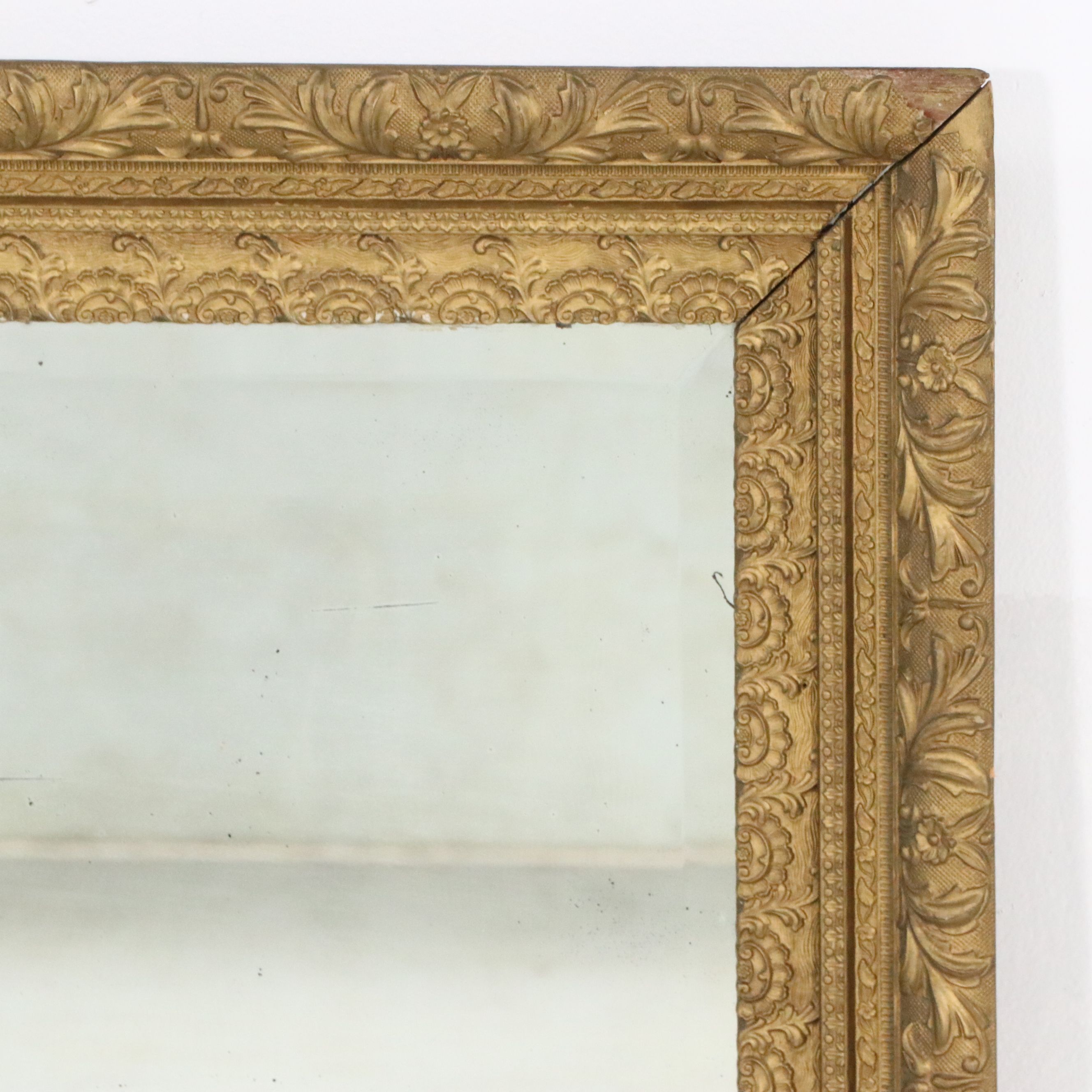 Victorian Gilded Molded Plaster Overmantel Mirror