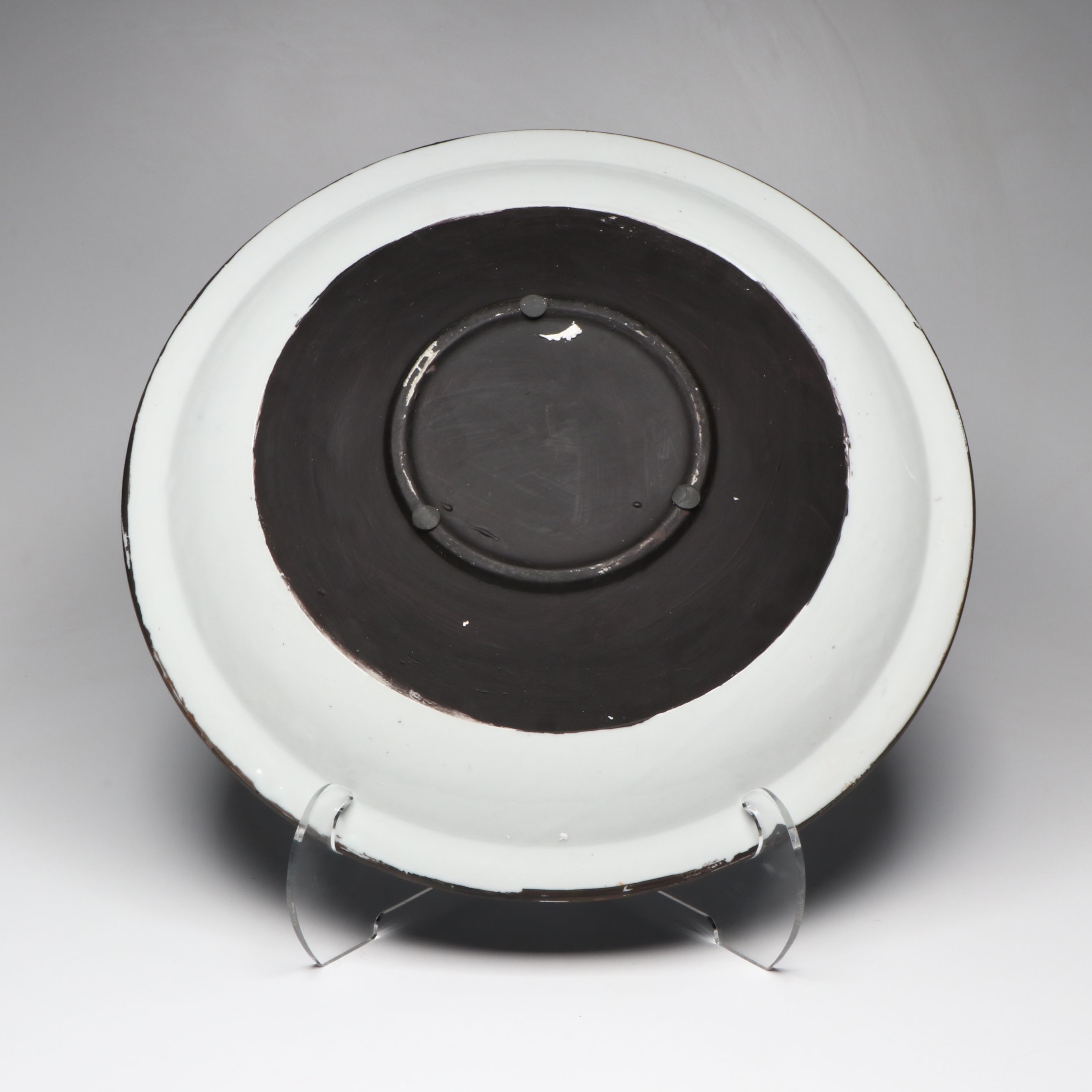 Chinese Style Crackle Glazed Tiles in Earthenware Centerpiece