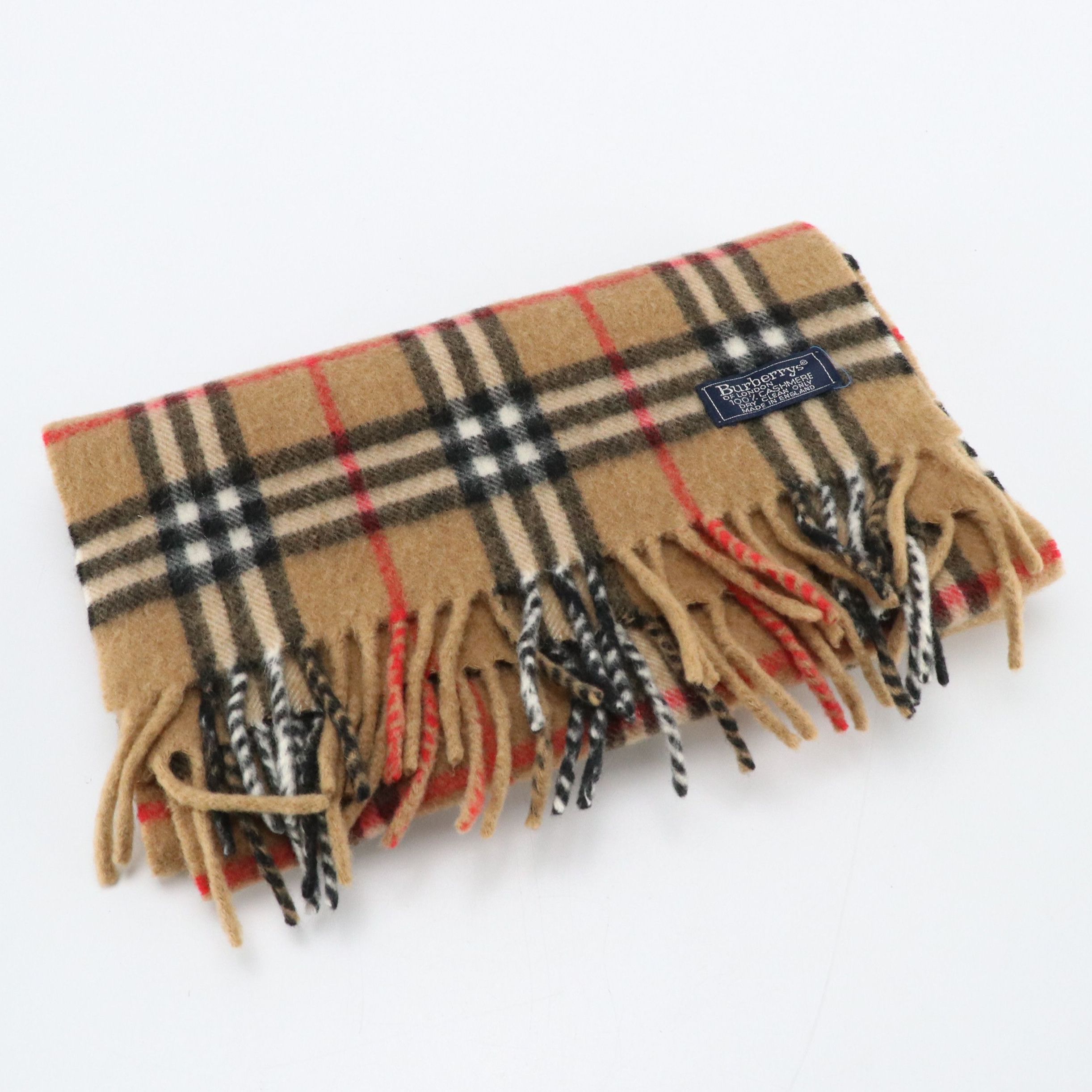 Burberrys House Check Cashmere Fringe Scarf