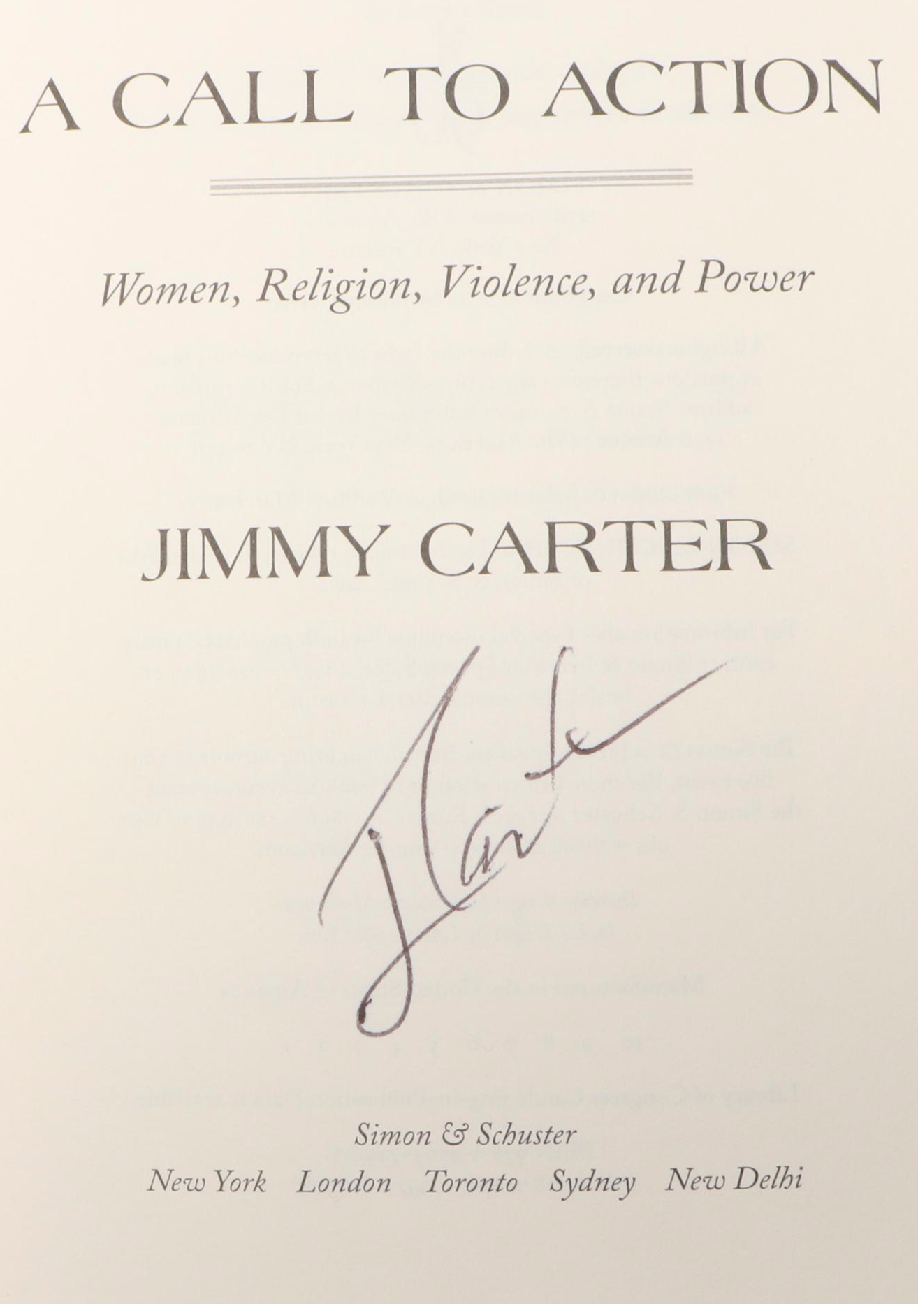 Signed First Printing "A Call to Action" by Jimmy Carter, 2014