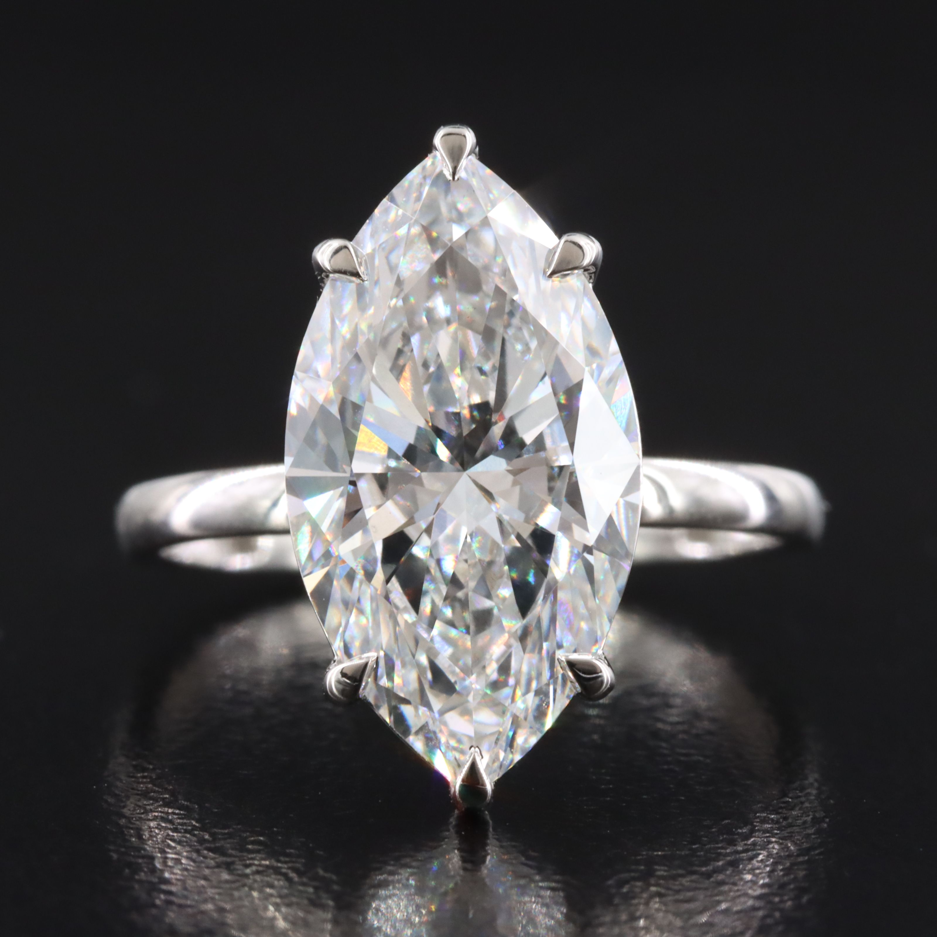 Platinum 4.76 CT Lab Grown Diamond Solitaire Ring with IGI Report