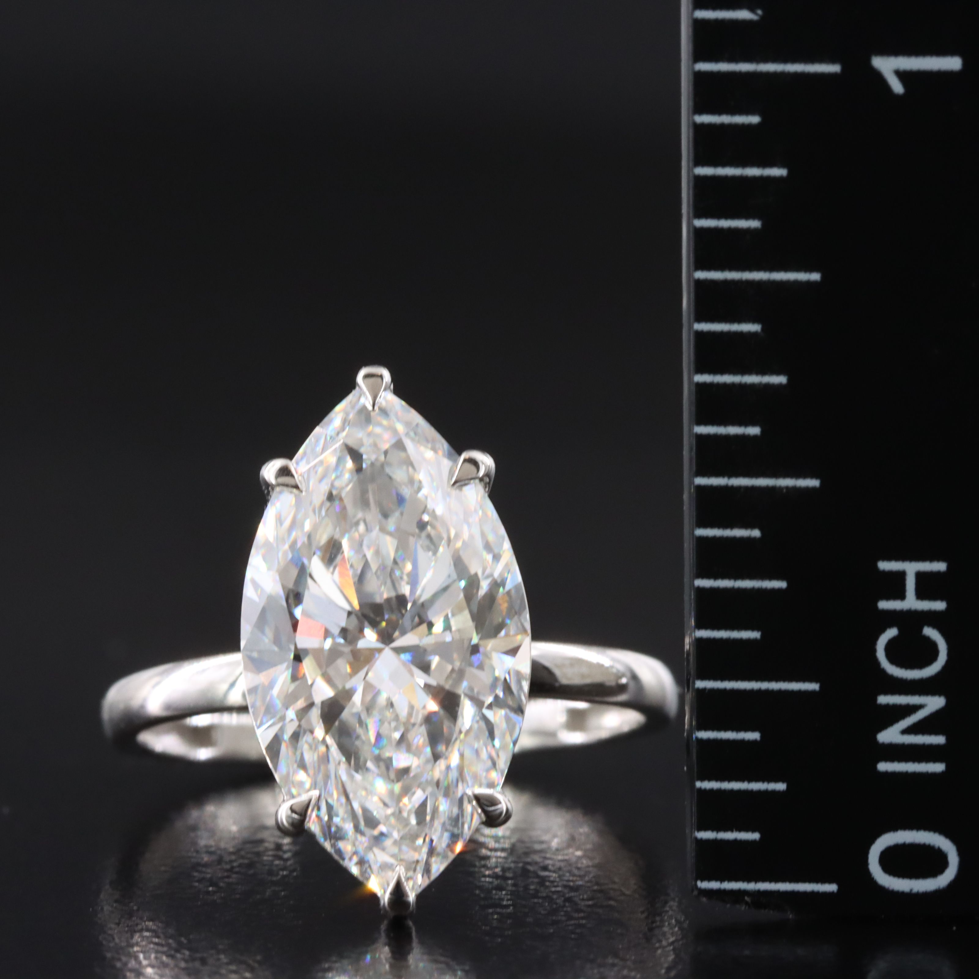 Platinum 4.76 CT Lab Grown Diamond Solitaire Ring with IGI Report