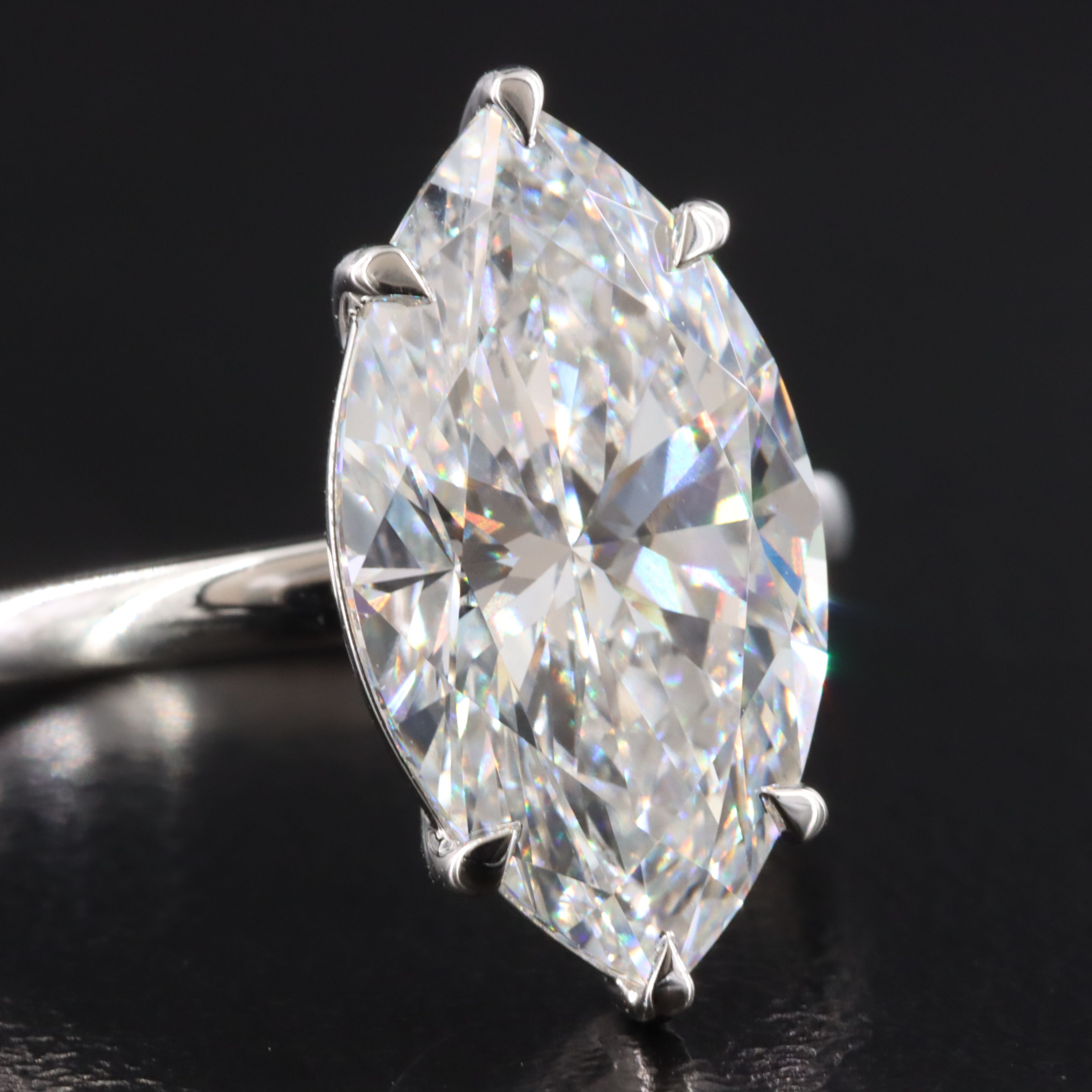 Platinum 4.76 CT Lab Grown Diamond Solitaire Ring with IGI Report