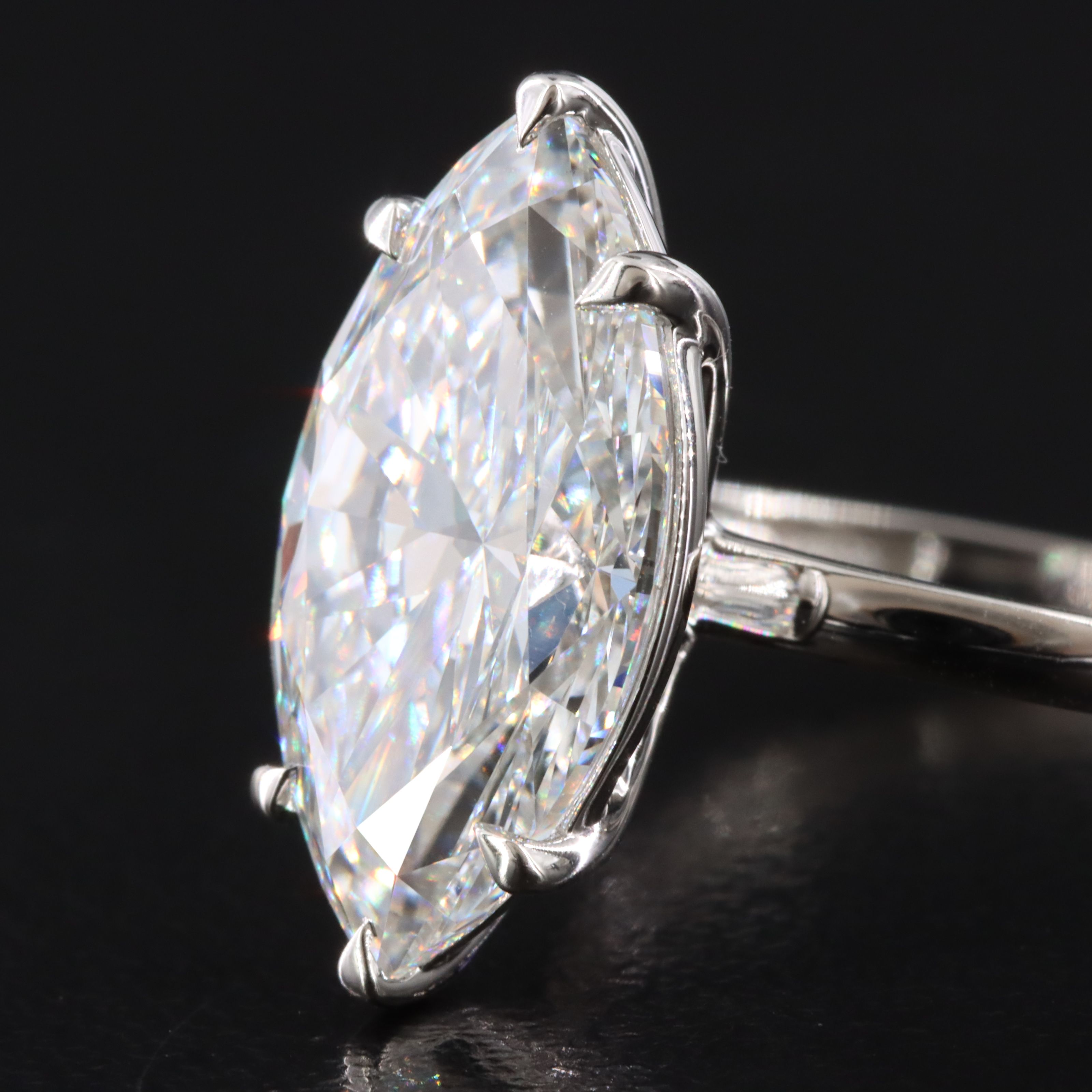 Platinum 4.76 CT Lab Grown Diamond Solitaire Ring with IGI Report