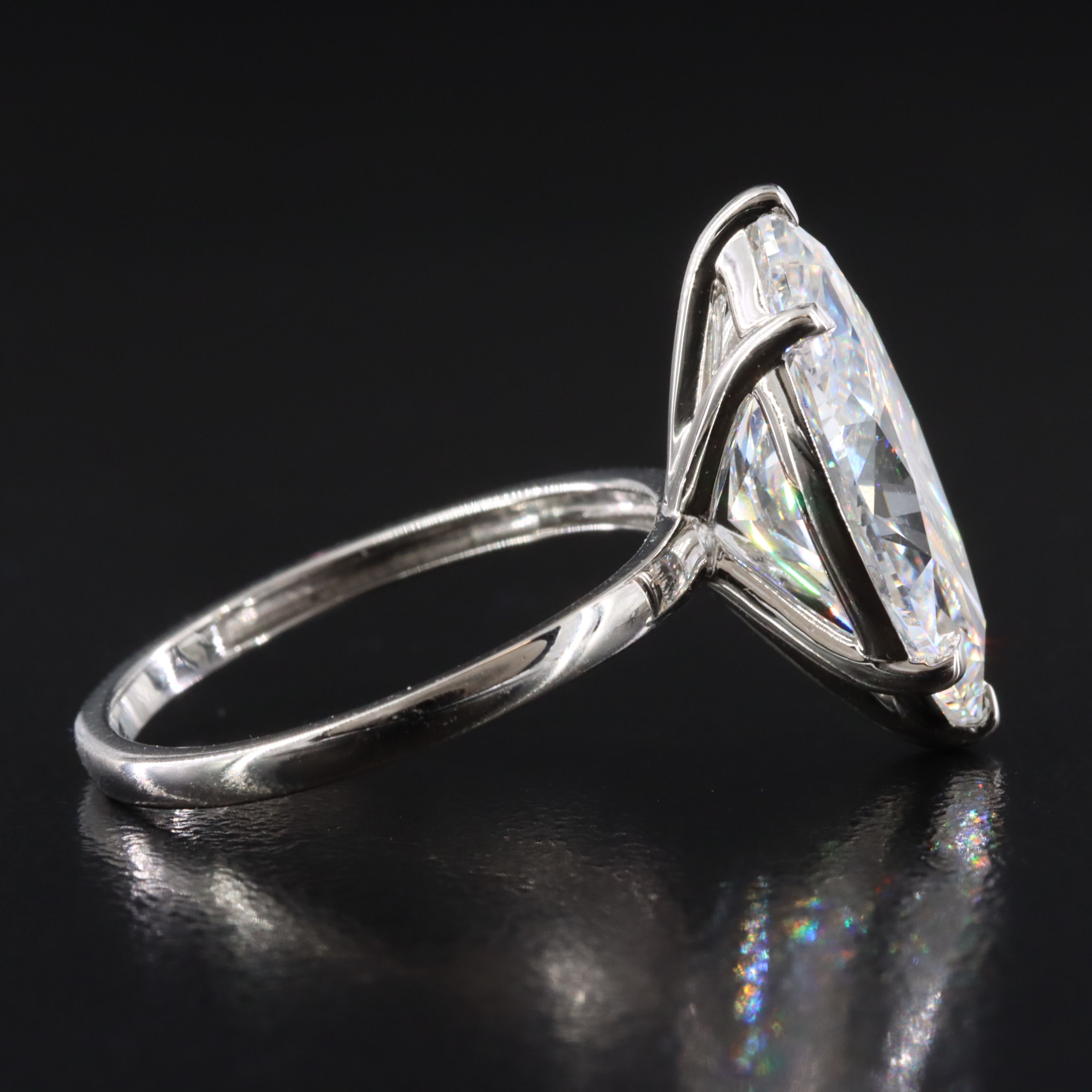 Platinum 4.76 CT Lab Grown Diamond Solitaire Ring with IGI Report