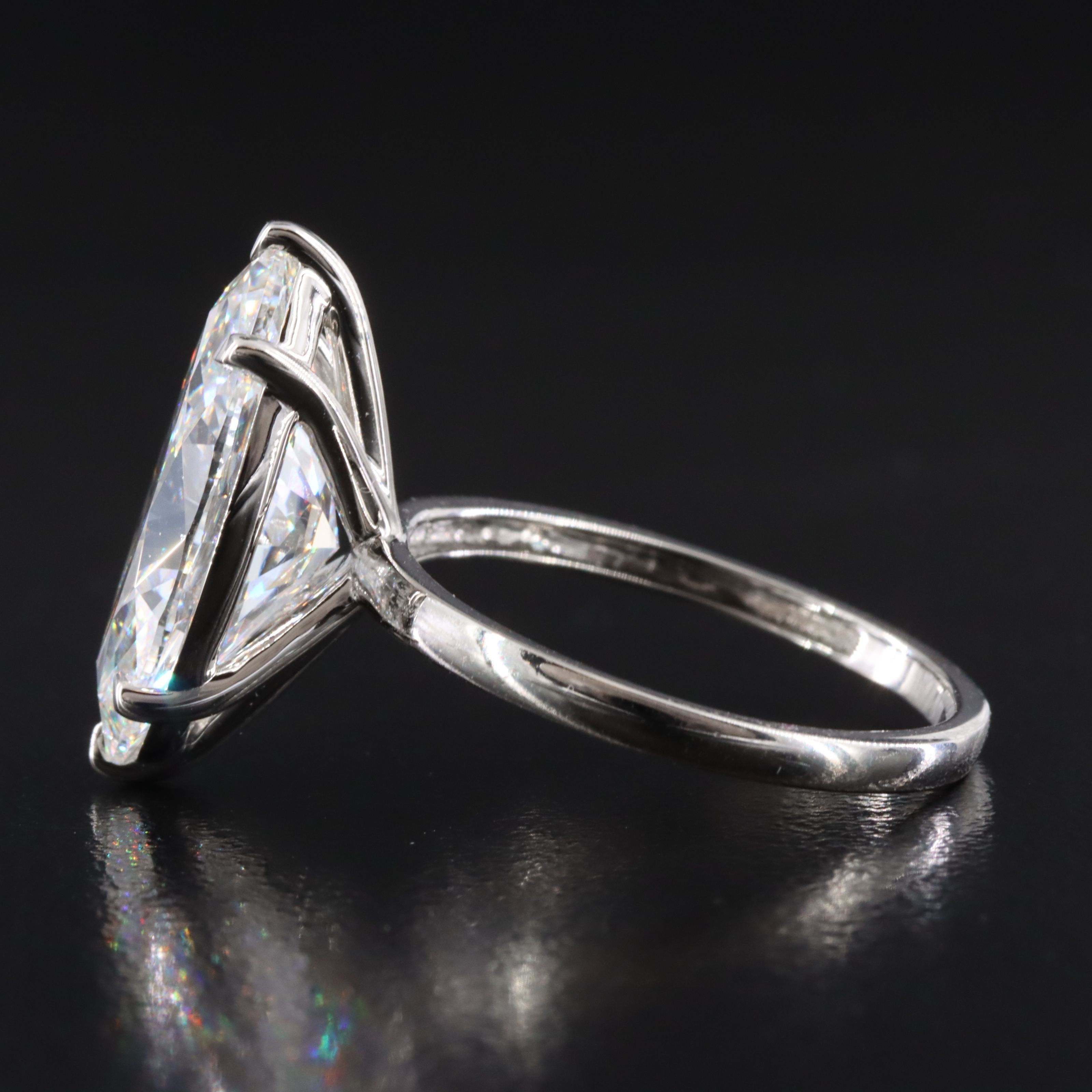 Platinum 4.76 CT Lab Grown Diamond Solitaire Ring with IGI Report