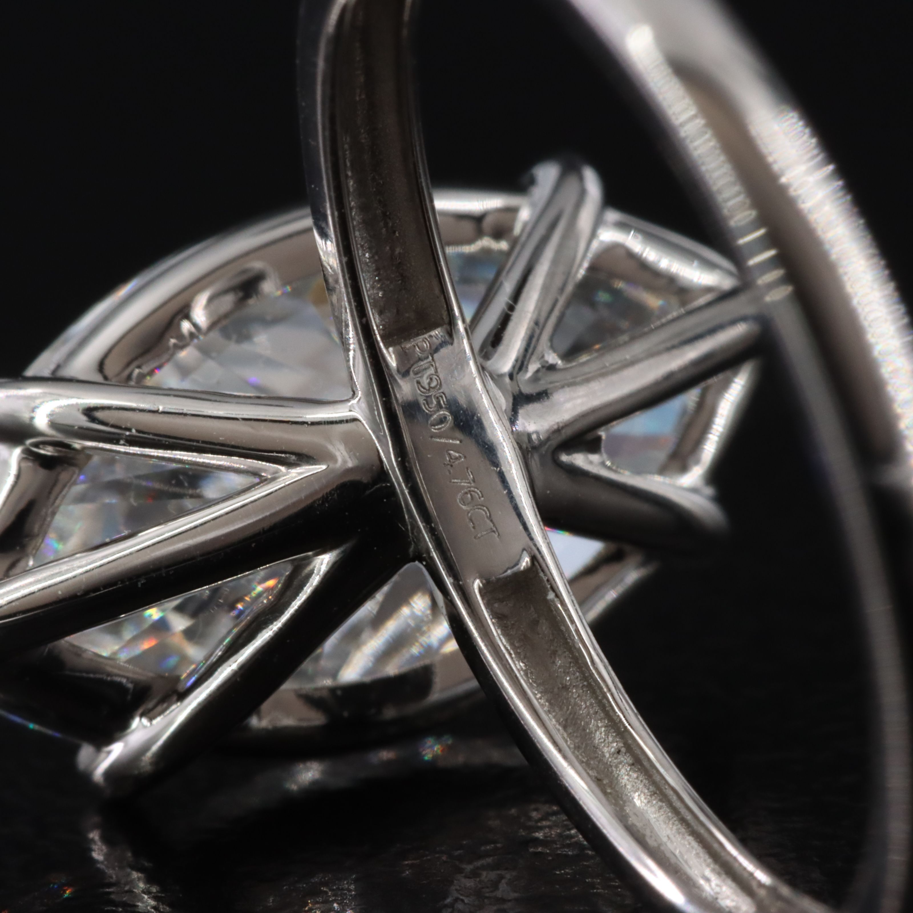 Platinum 4.76 CT Lab Grown Diamond Solitaire Ring with IGI Report