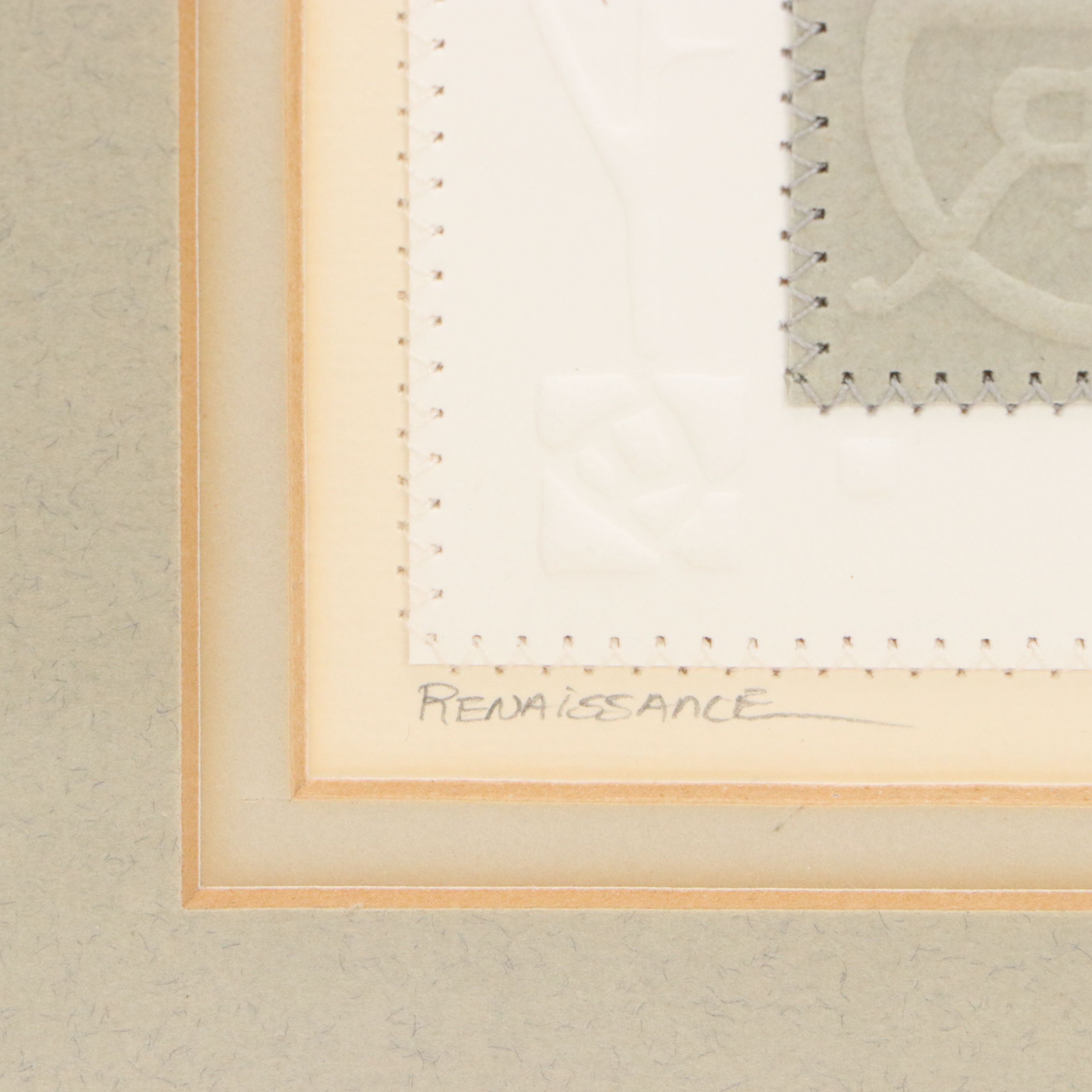 B. Veness Embossed Paper Assemblage "Renaissance"