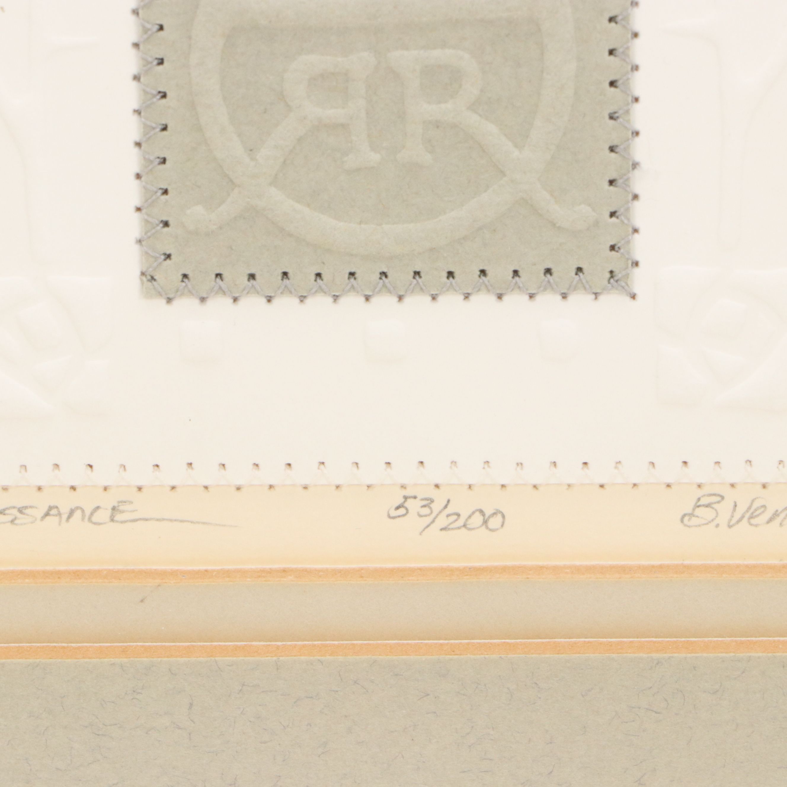 B. Veness Embossed Paper Assemblage "Renaissance"