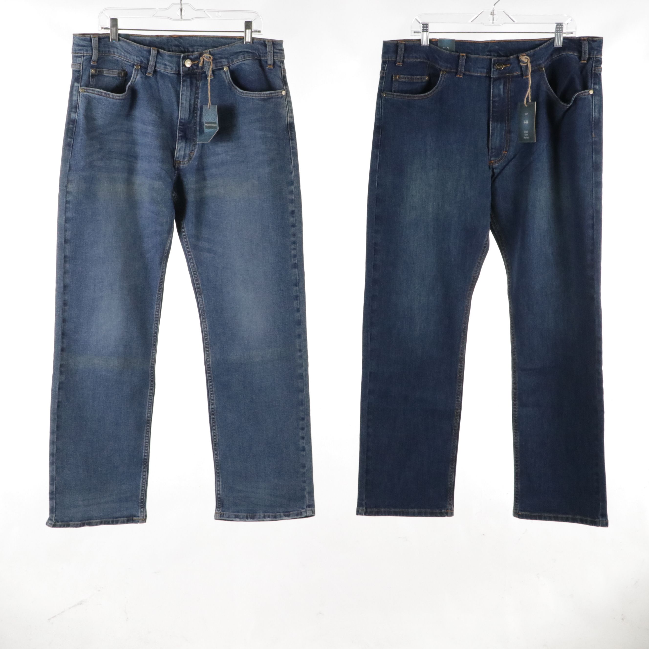 Men's Grand River Stretch Traditional Fit and Relaxed Fit Blue Jeans, With Tags