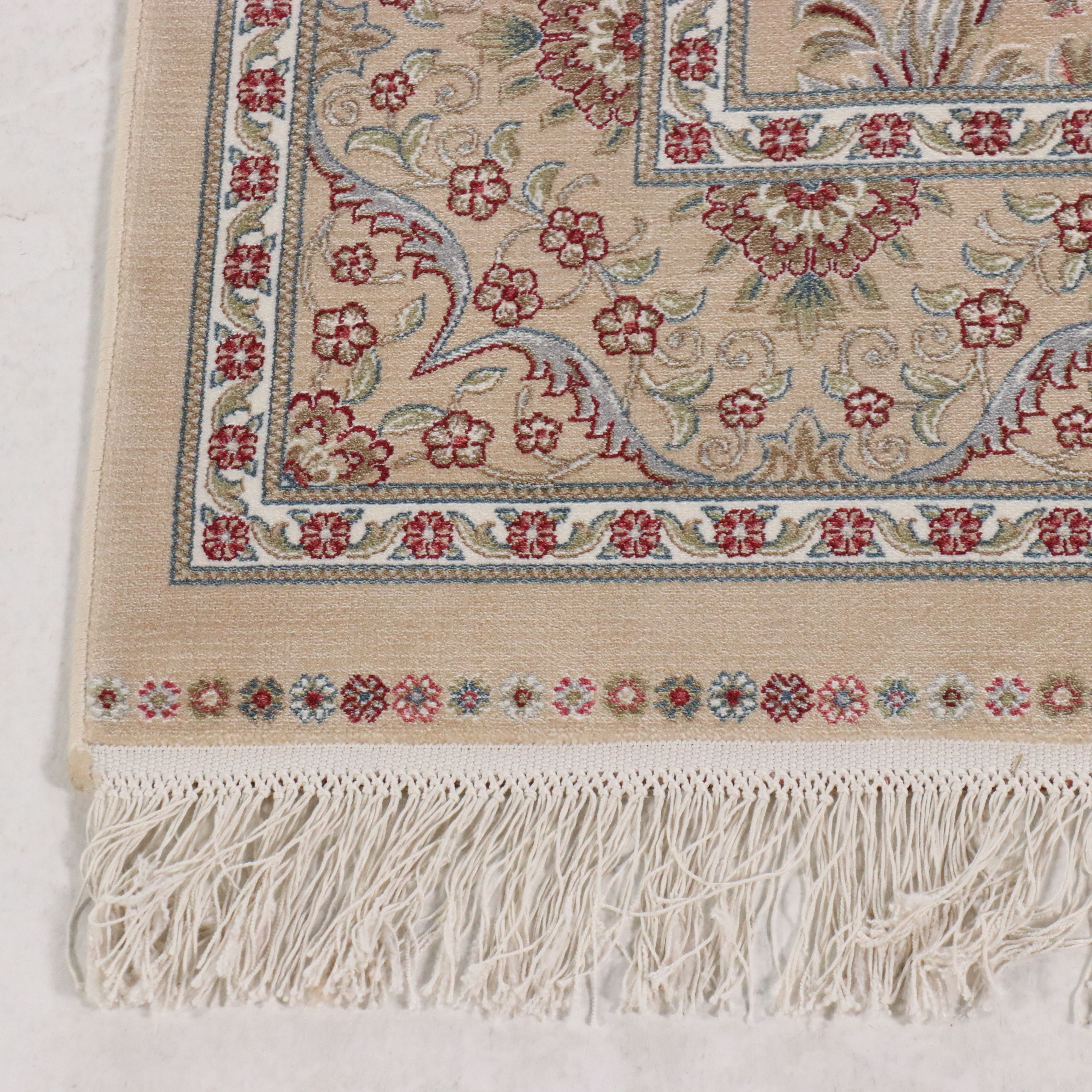 3'10 x 6'5 Hand-Knotted Signed Persian Isfahan Silk Prayer Rug