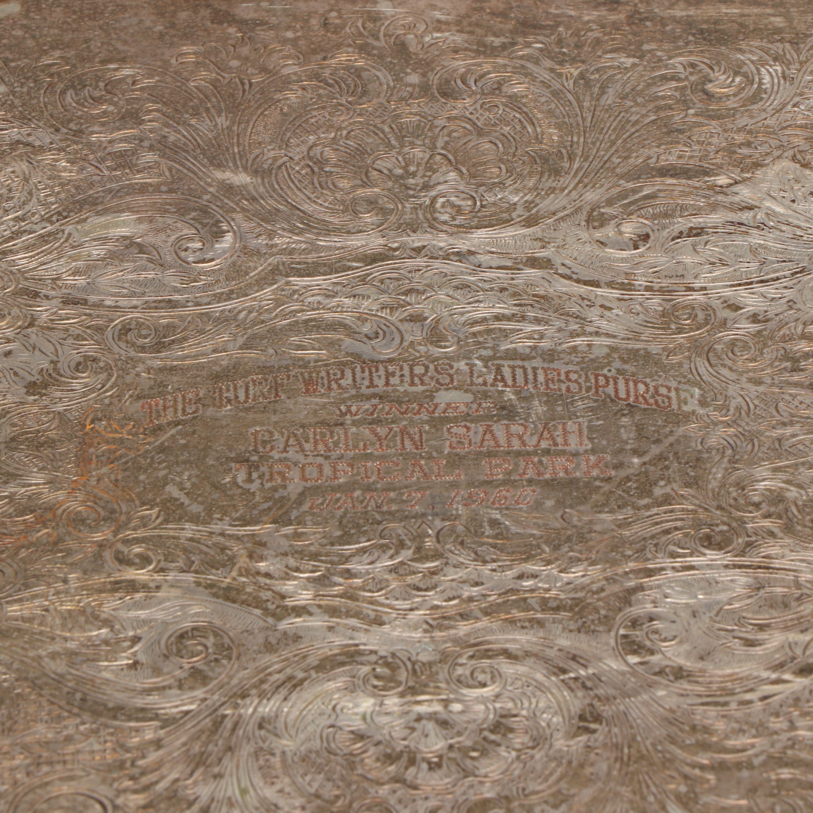 Horse Racing Trophy Platters with Race Horse Photos and More Vintage Ephemera