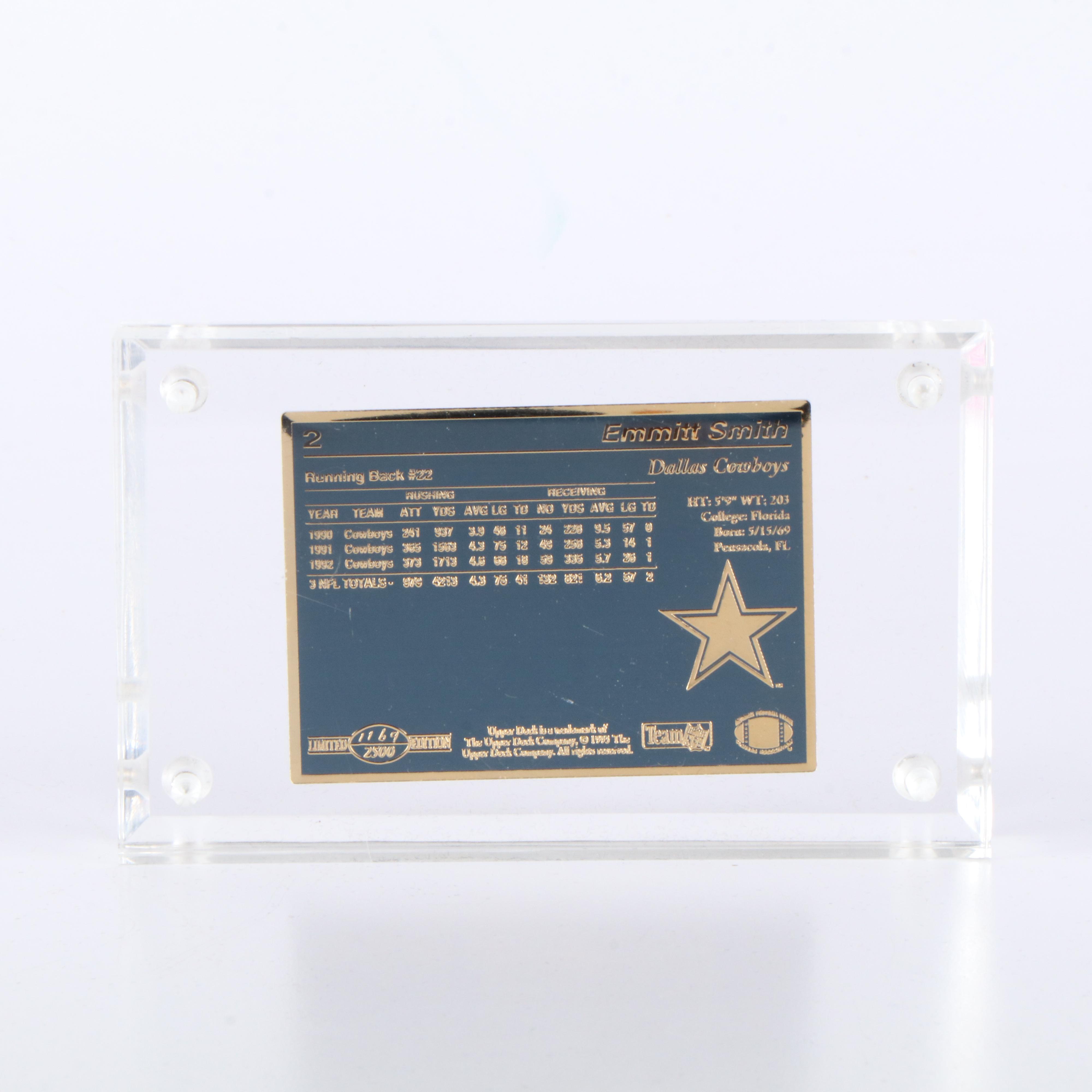 1993 Upper Deck Emmitt Smith, Dan Marino, and Troy Aikman Limited Cards