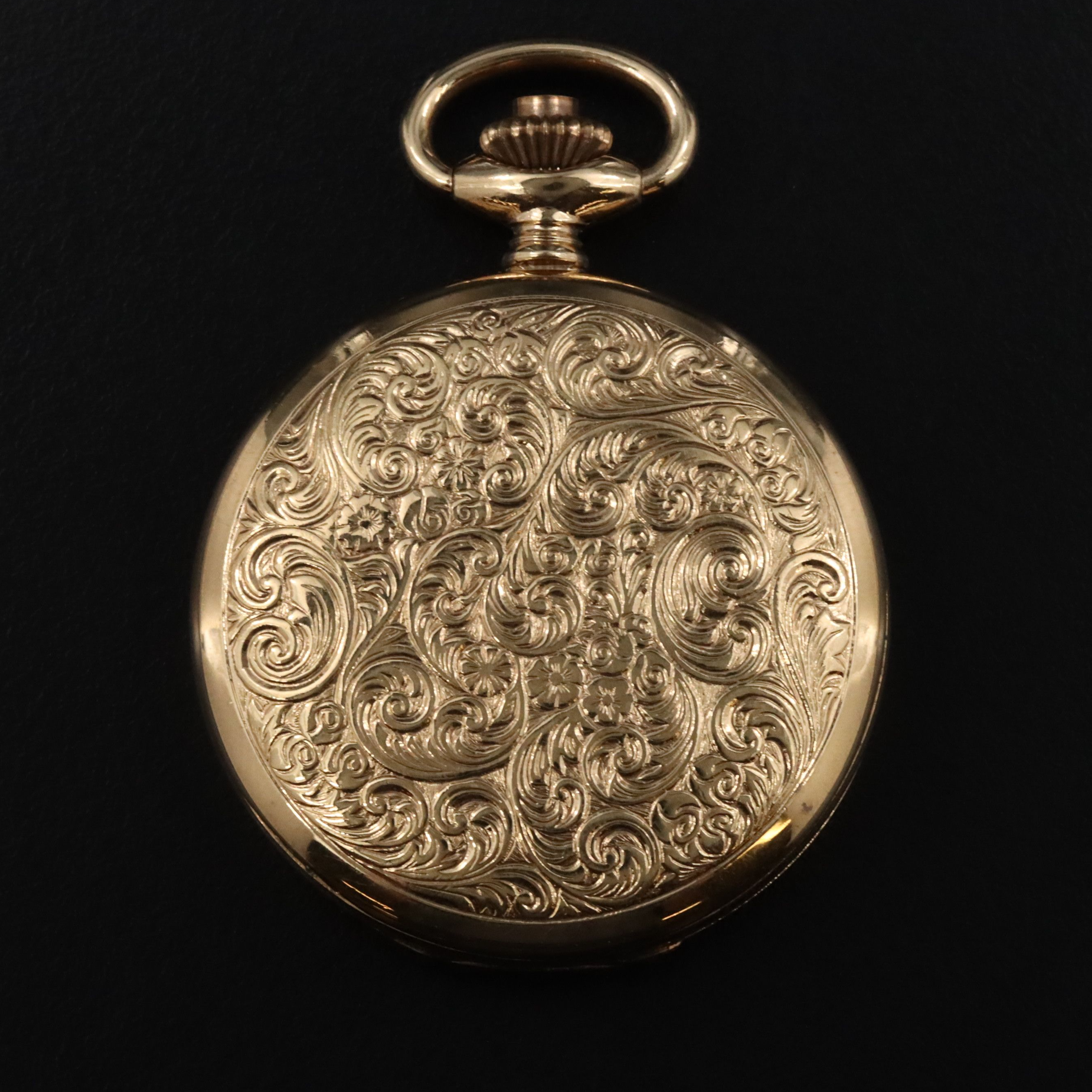 Buren Gold-Tone Ornate Small Pocket Watch