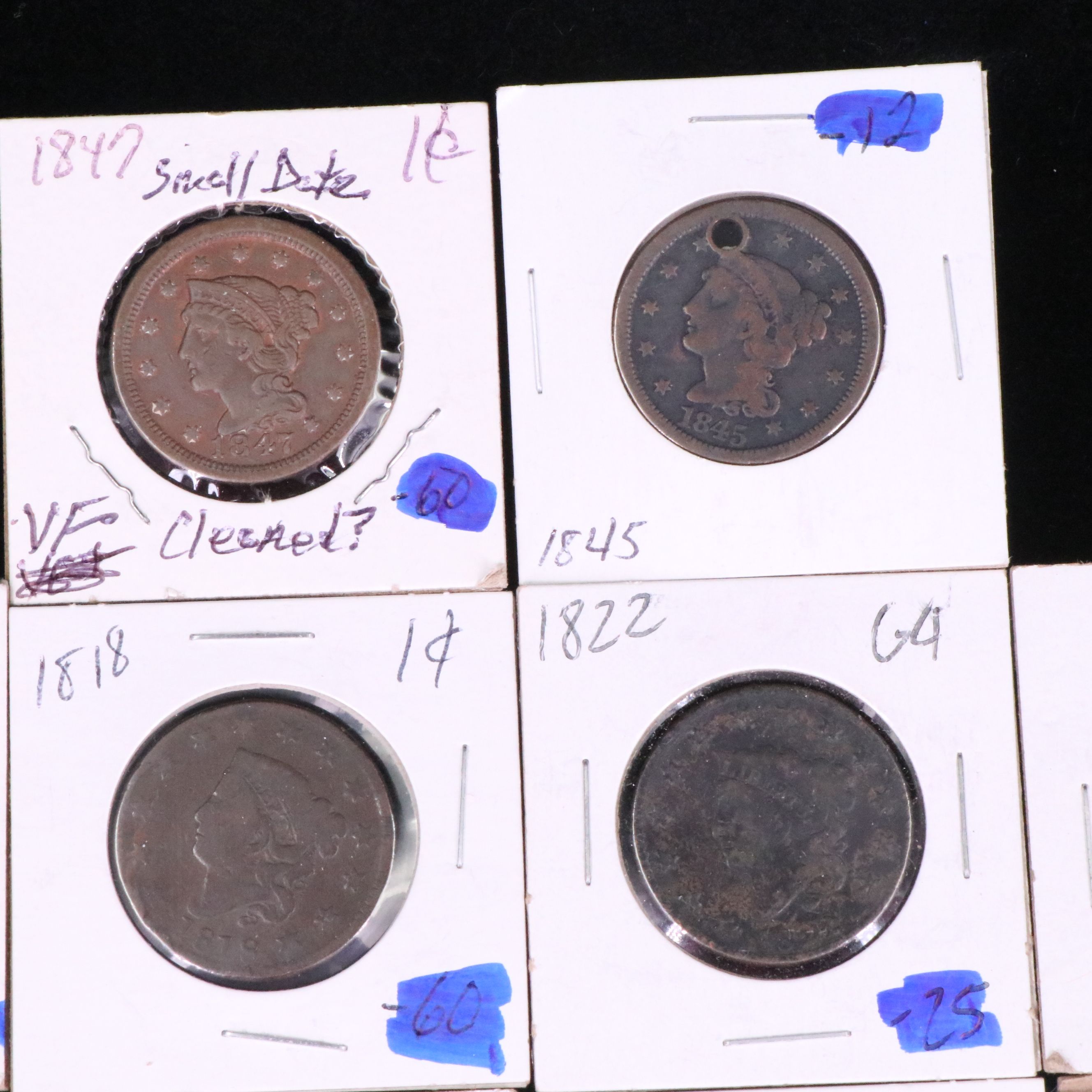 Group of Ten Low Grade U.S. Large Cents