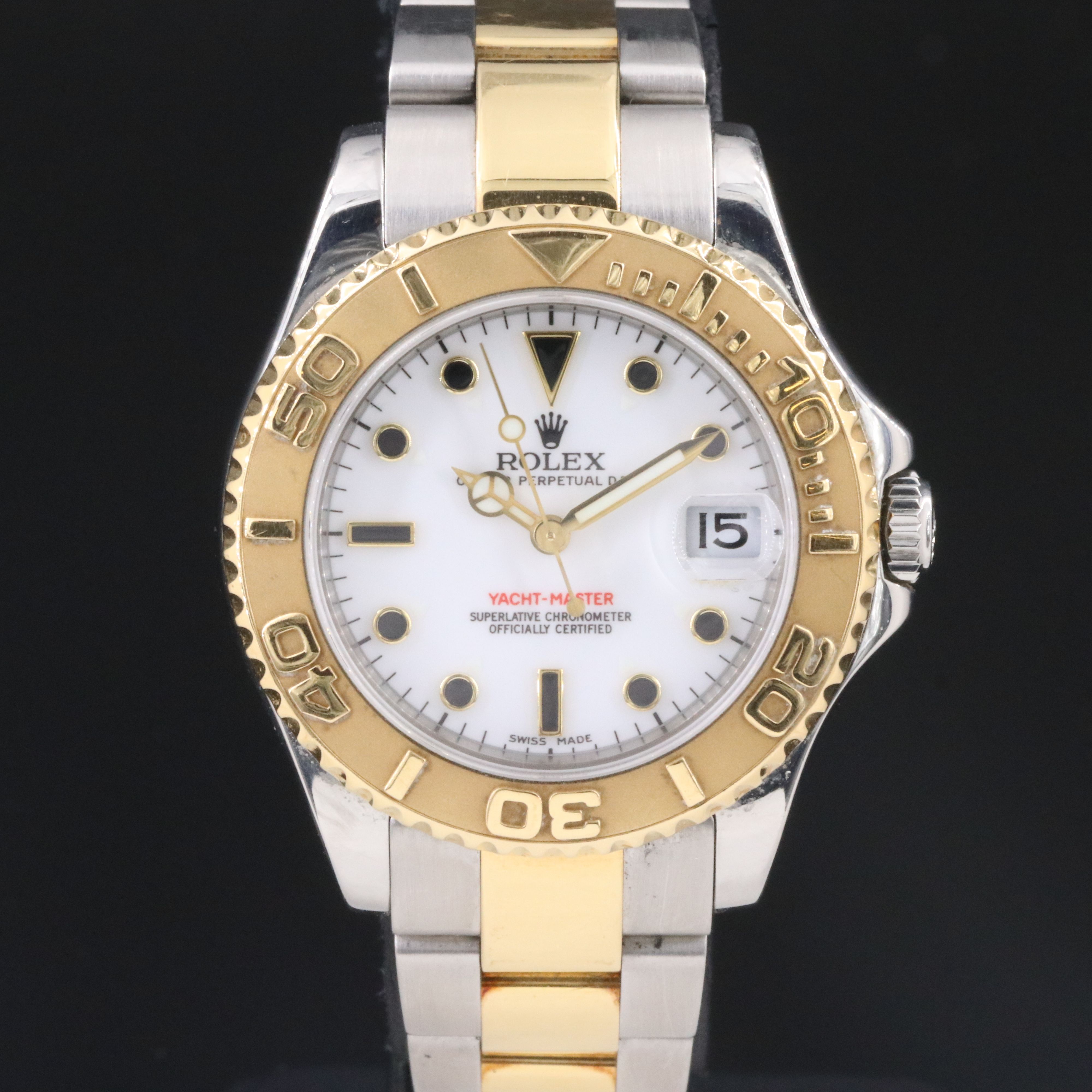 2001 Rolex Yacht - Master 168623 White Dial 18K & Steel Watch