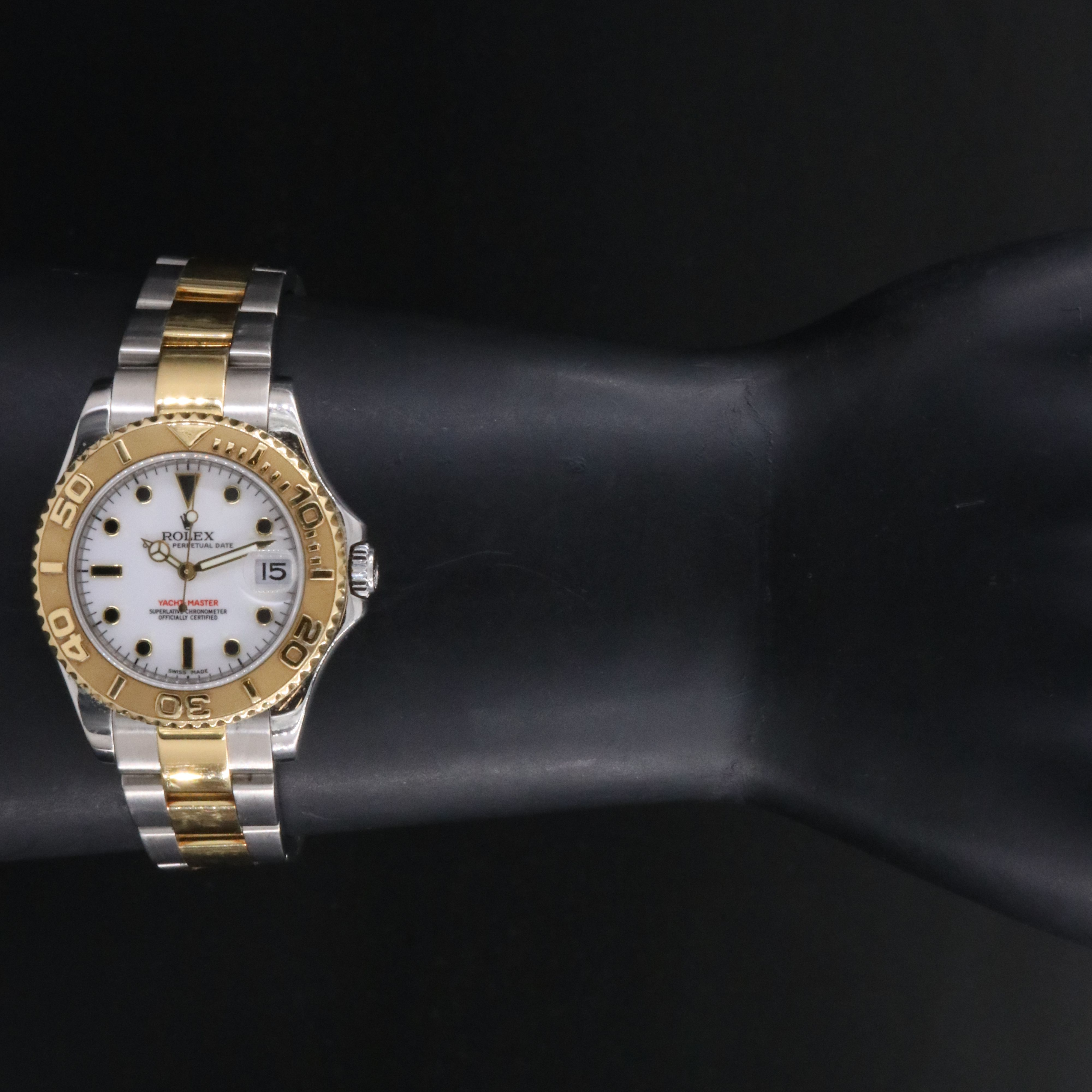 2001 Rolex Yacht - Master 168623 White Dial 18K & Steel Watch