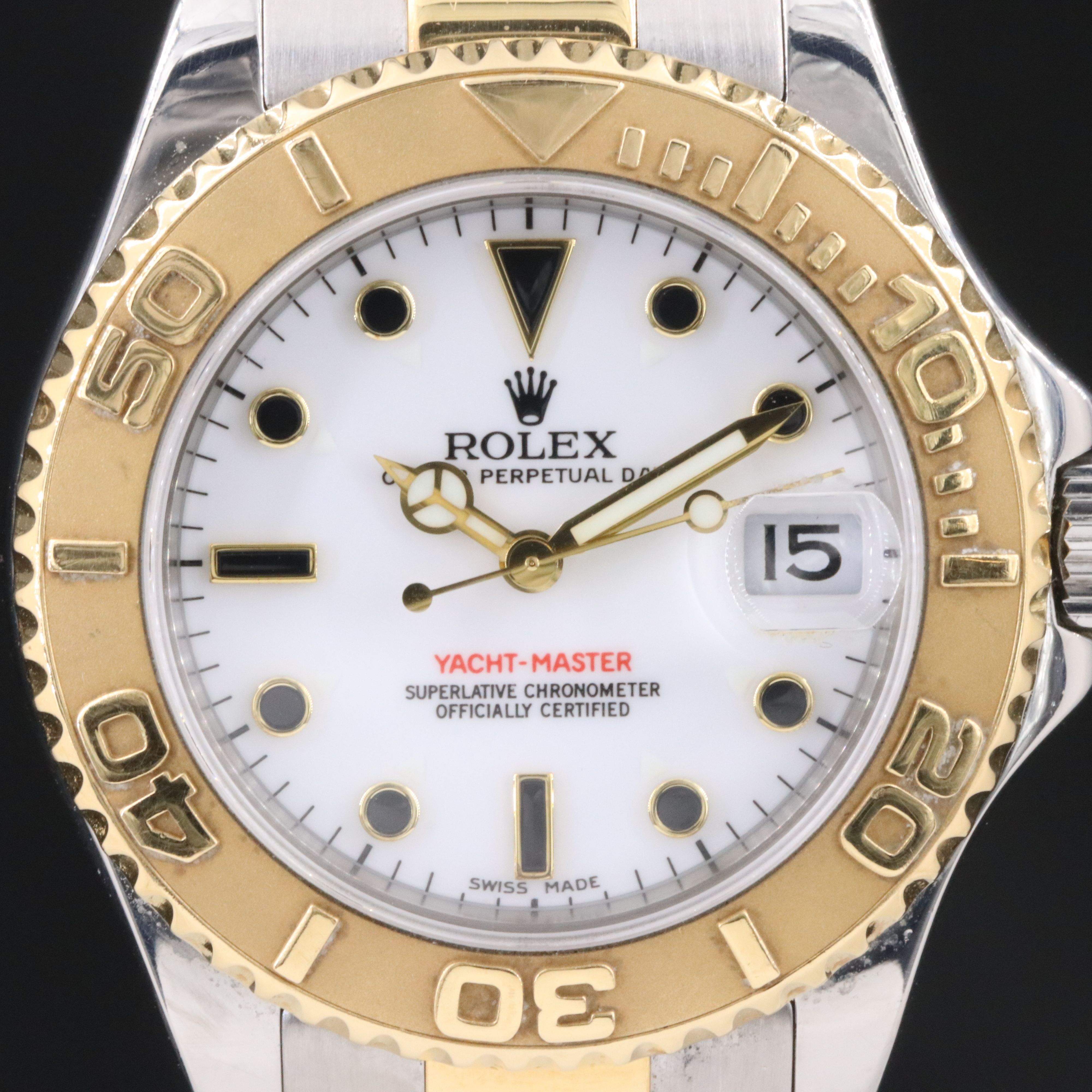 2001 Rolex Yacht - Master 168623 White Dial 18K & Steel Watch
