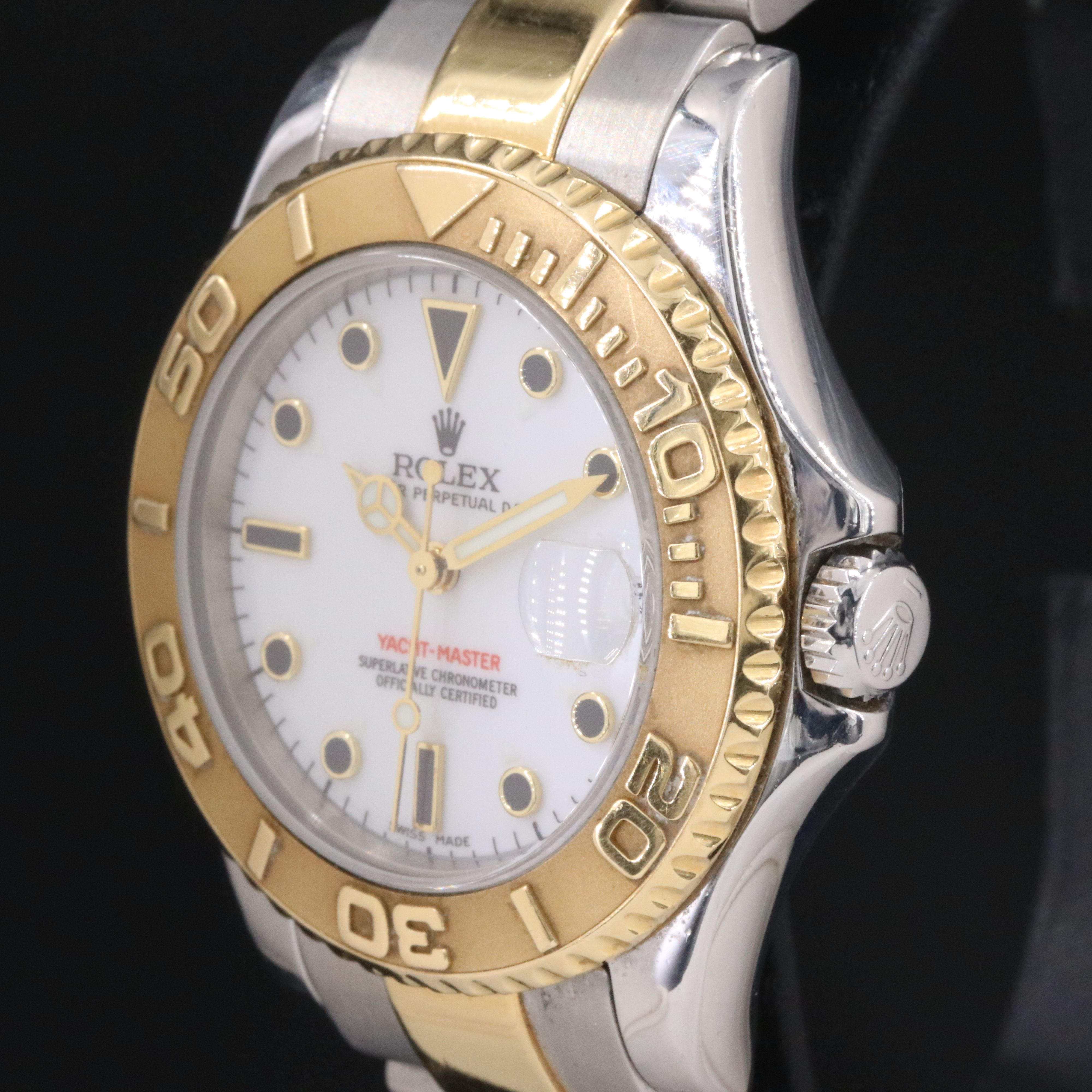 2001 Rolex Yacht - Master 168623 White Dial 18K & Steel Watch