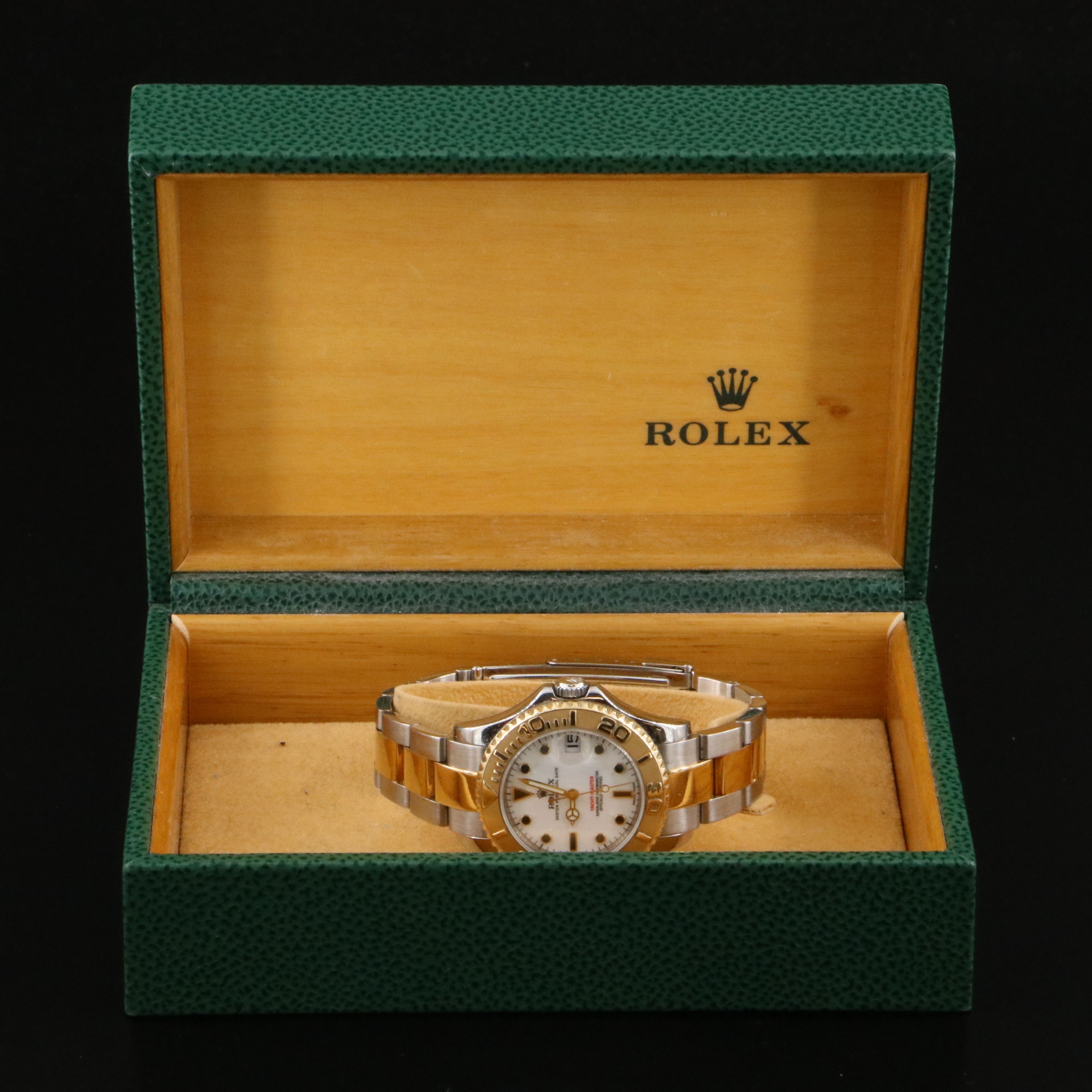 2001 Rolex Yacht - Master 168623 White Dial 18K & Steel Watch