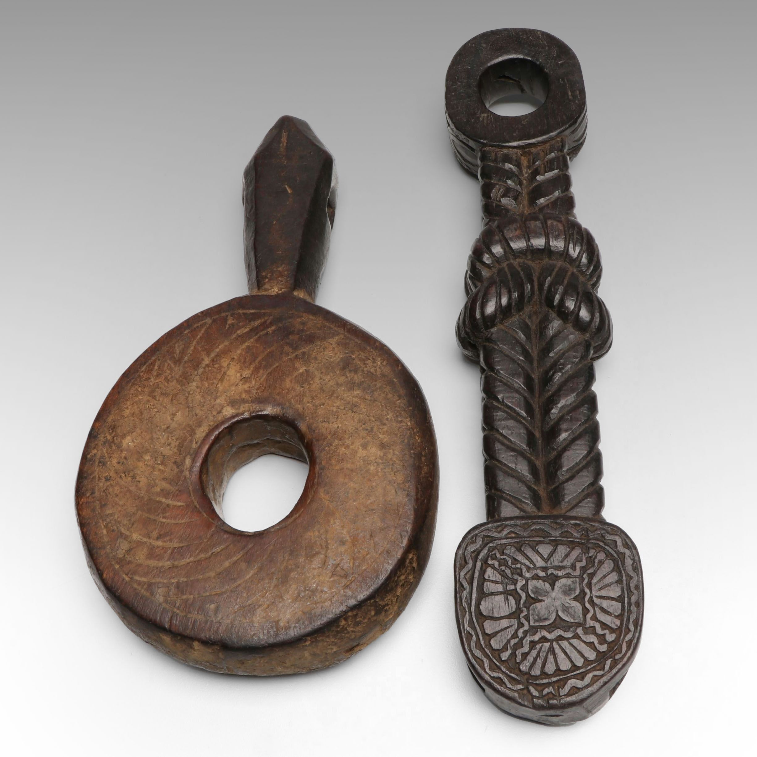 Nepali Hand-Carved Wood Butter Churn Parts