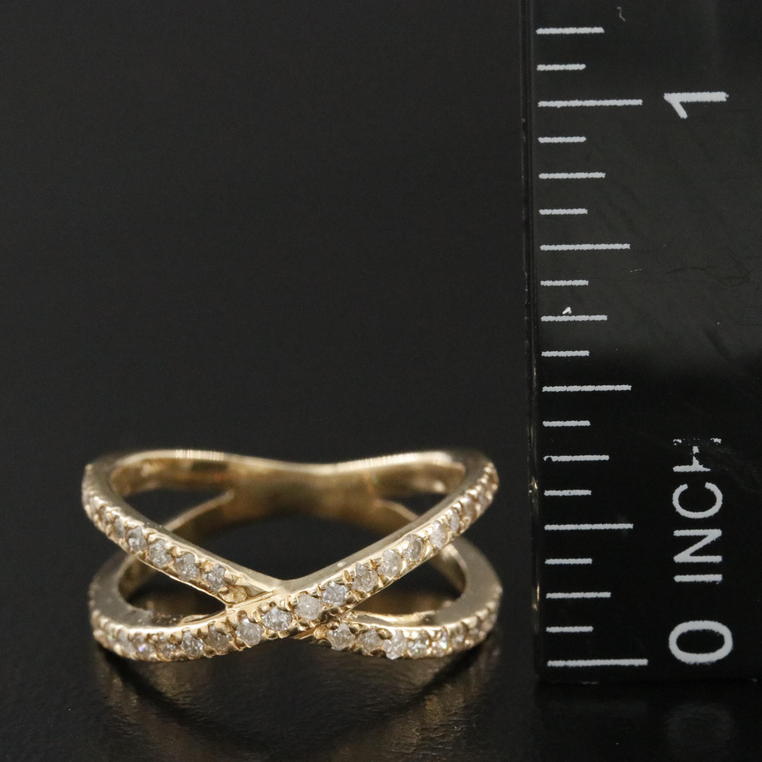 14K 0.49 CTW Diamond Crossover Ring
