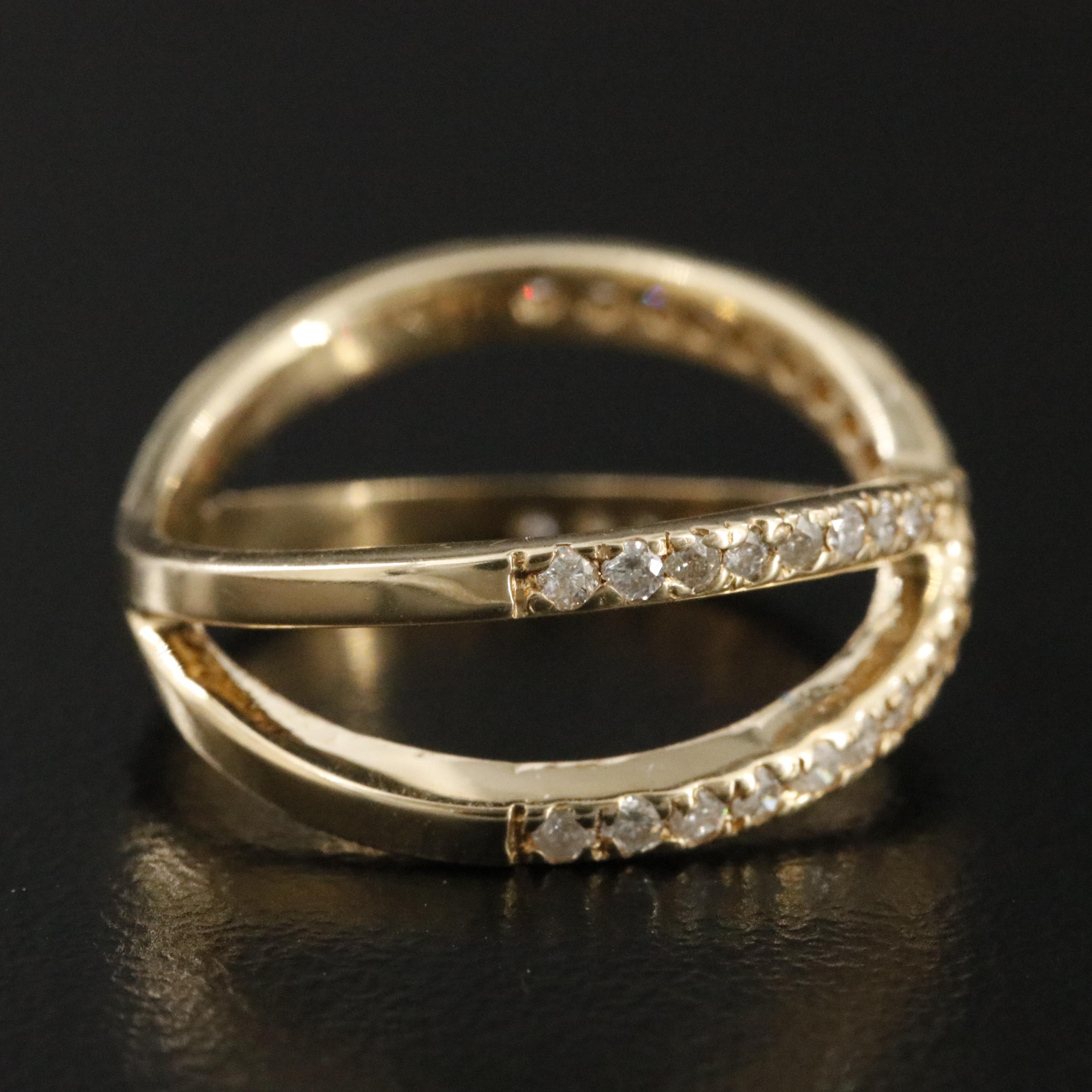 14K 0.49 CTW Diamond Crossover Ring