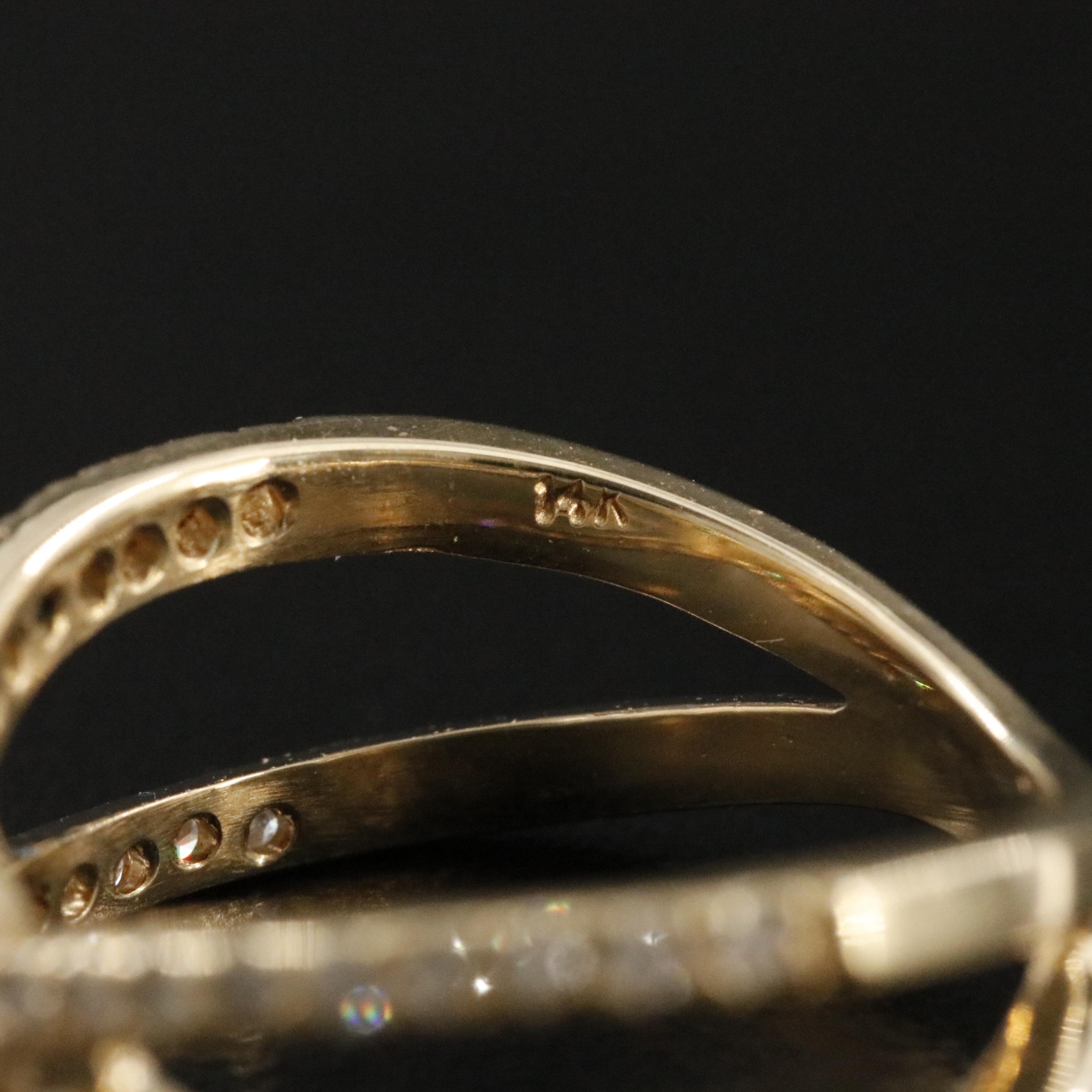 14K 0.49 CTW Diamond Crossover Ring