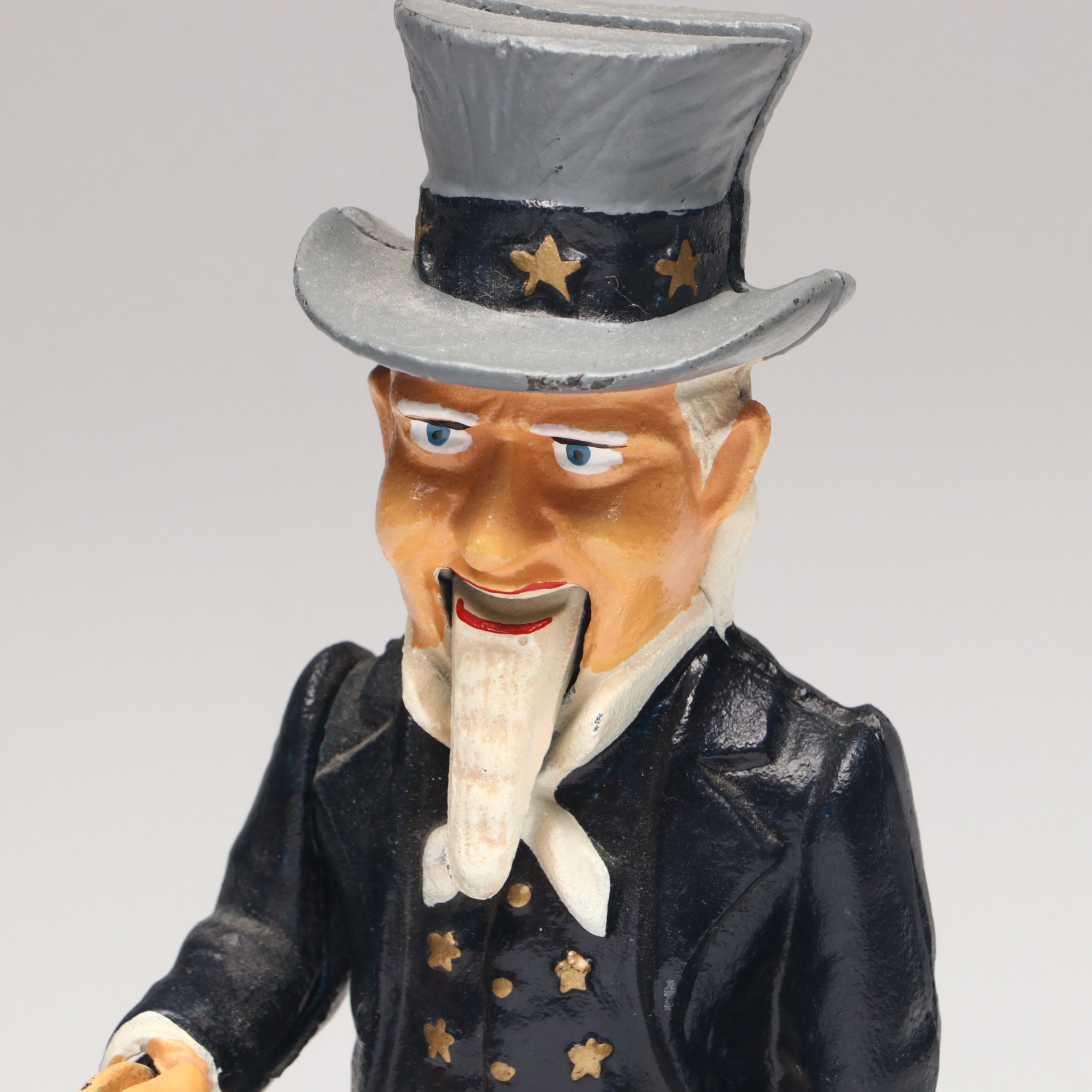 Cast Iron Uncle Sam Reproduction Mechanical Coin Bank