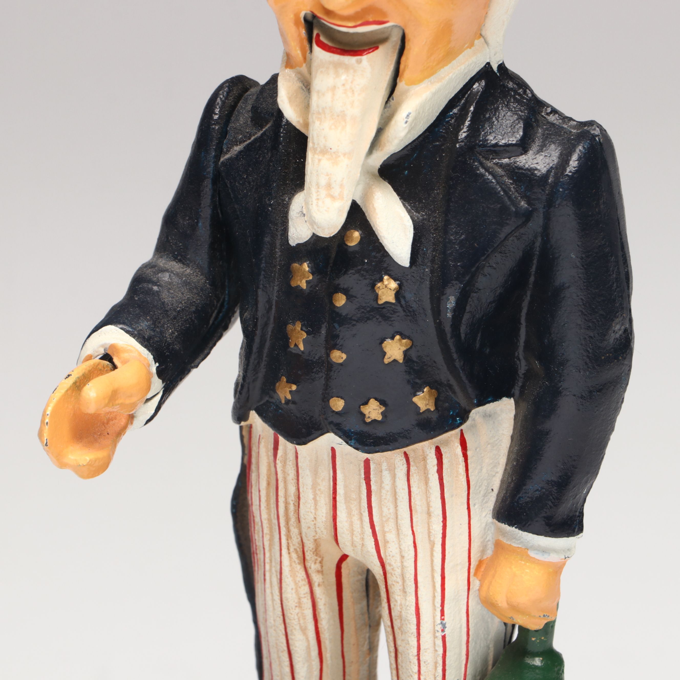 Cast Iron Uncle Sam Reproduction Mechanical Coin Bank