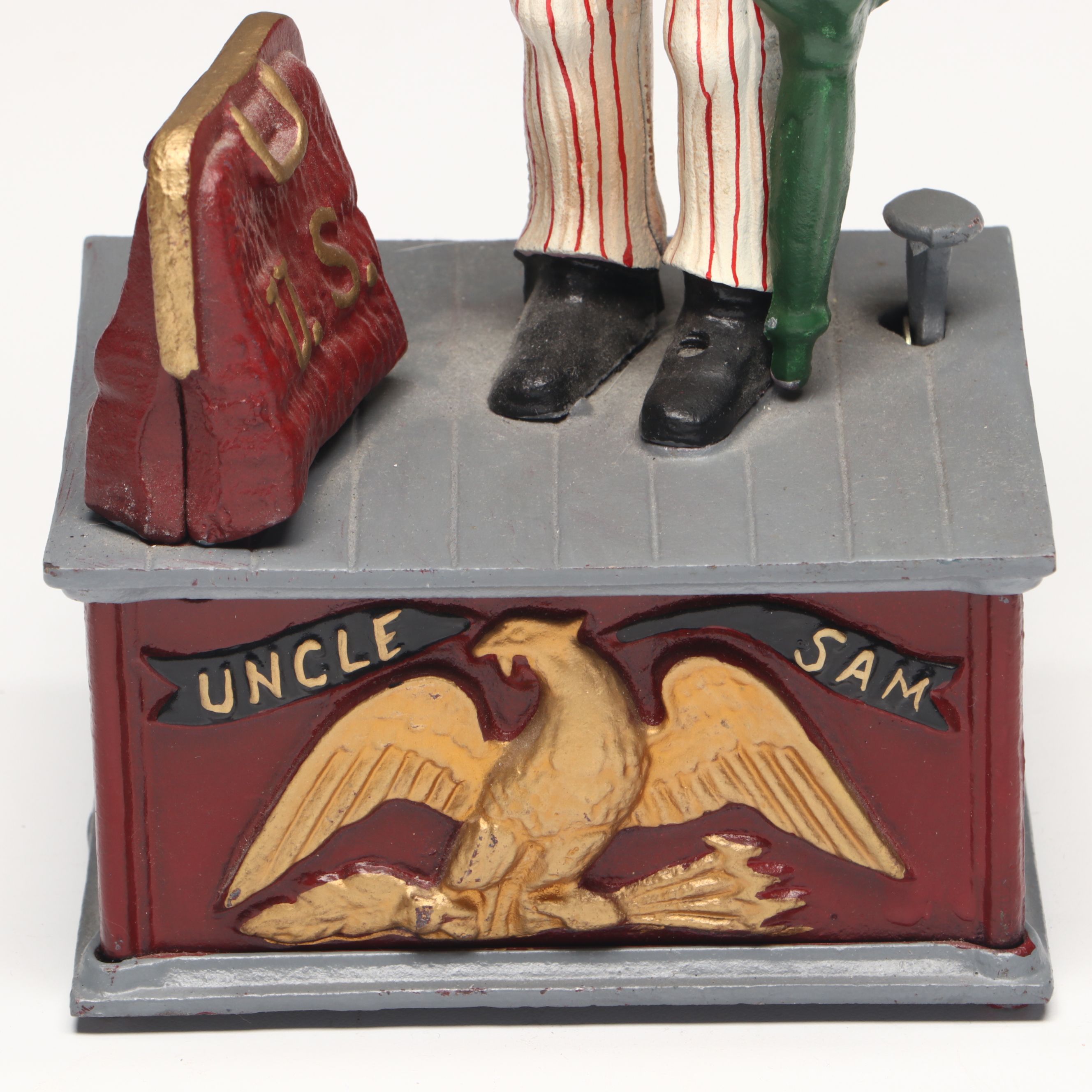 Cast Iron Uncle Sam Reproduction Mechanical Coin Bank