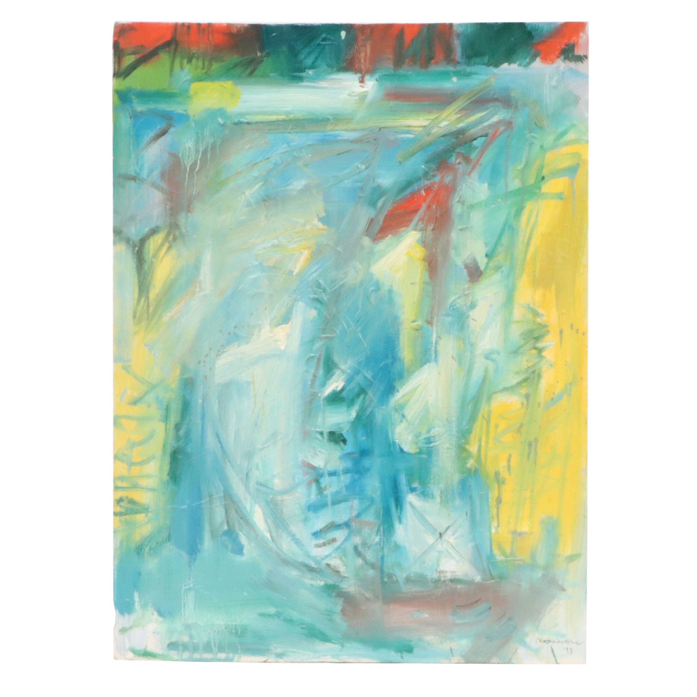 Jack Meanwell Acrylic Painting: Abstract, 1993