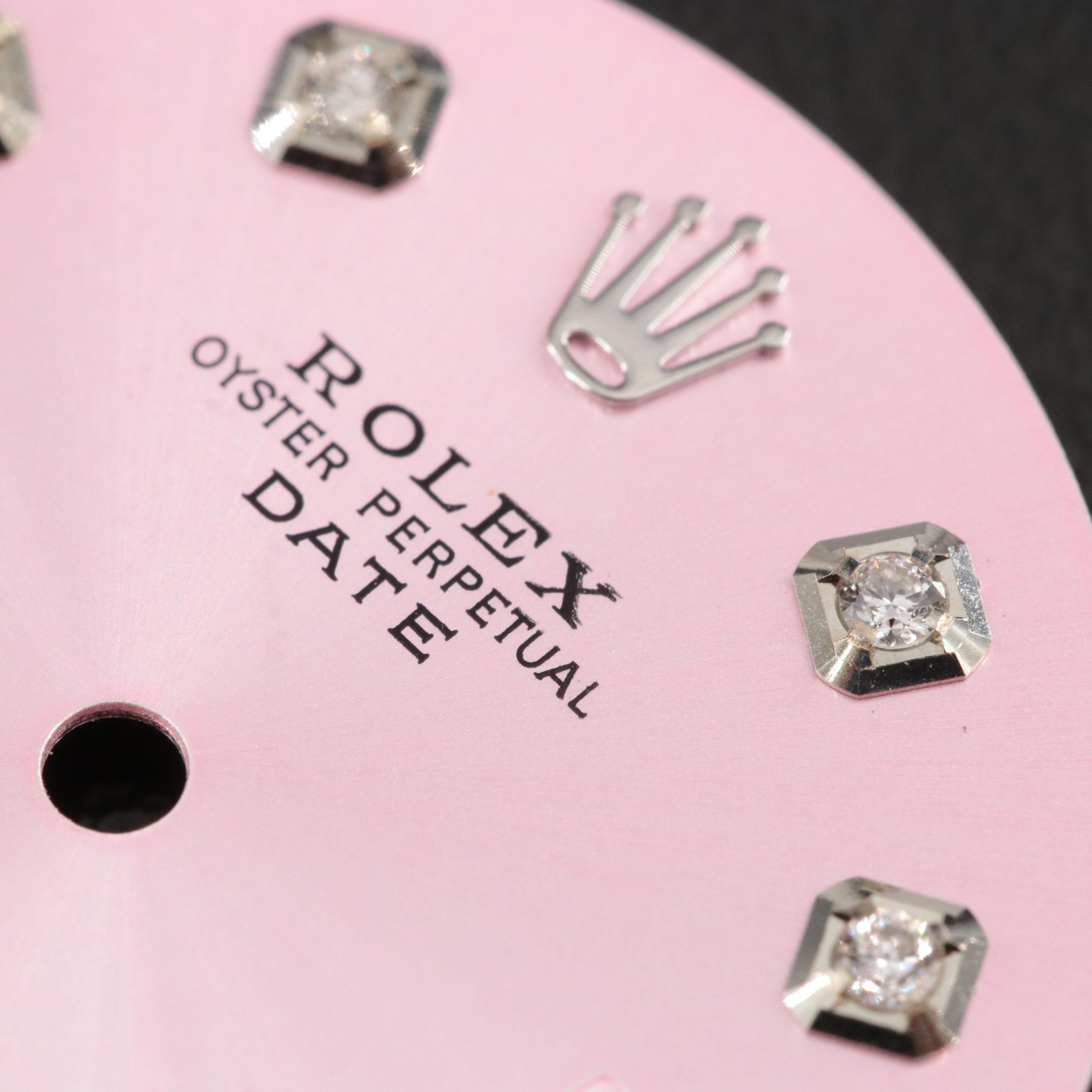Aftermarket Rolex Pink Date Diamond Watch Dial