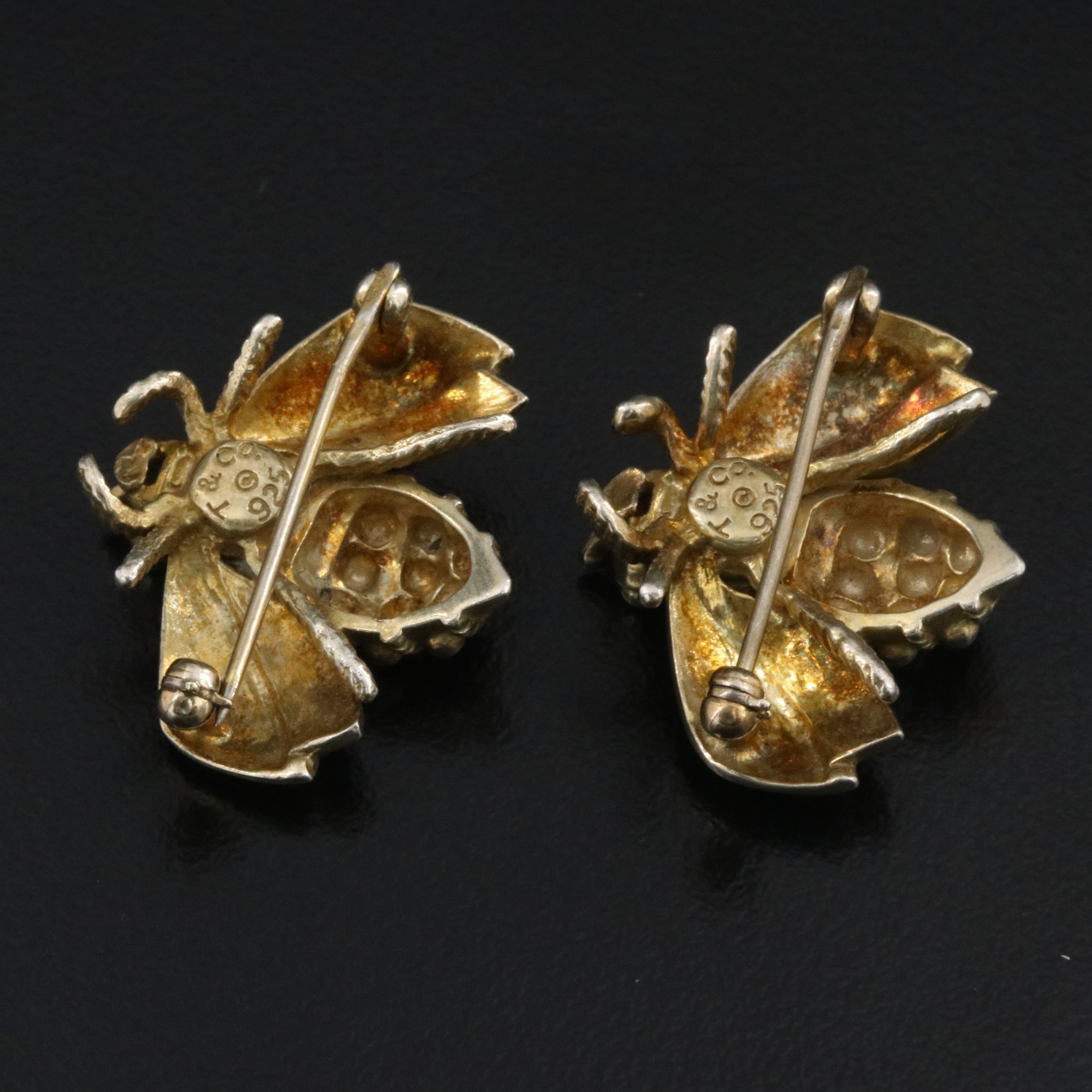 Tiffany & Co. Sterling Bumble Bee Brooches