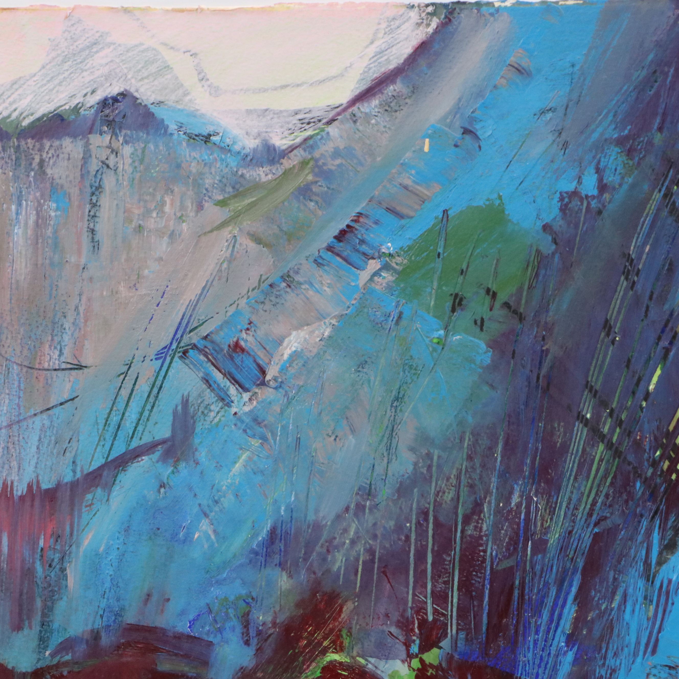 Jack Meanwell Acrylic Painting: Abstract, Late 20th Century