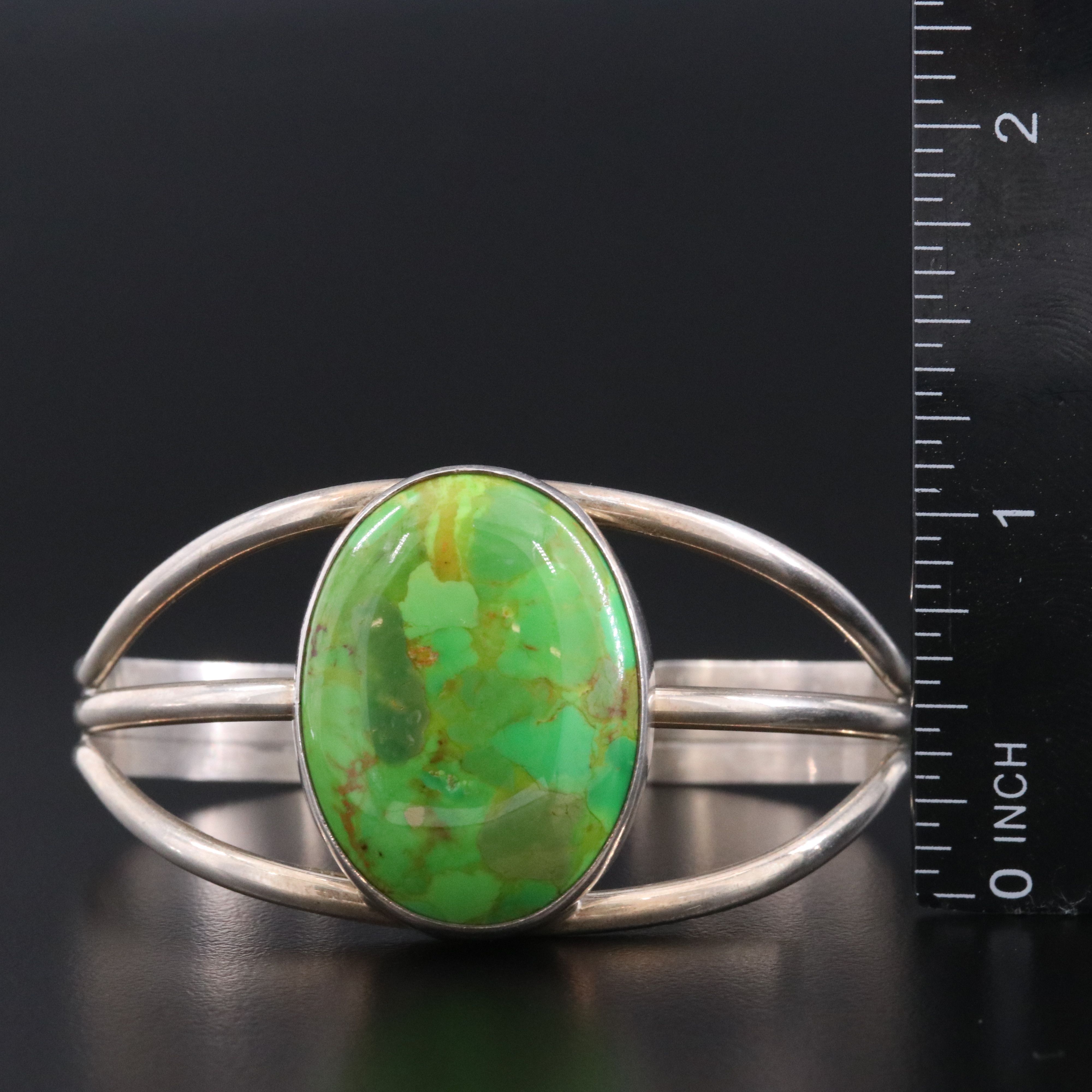 Southwestern Signed Sterling Cuff Bracelet