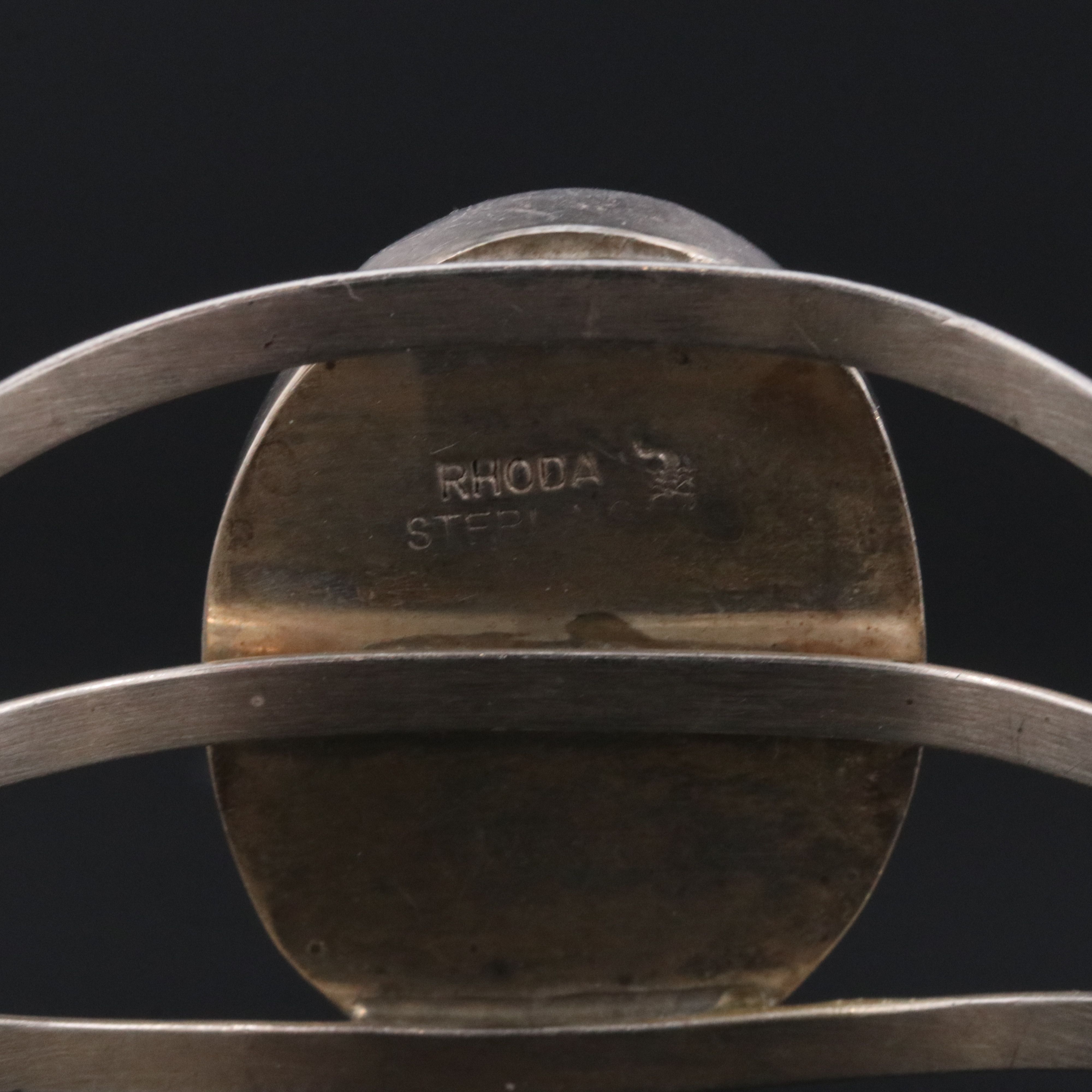 Southwestern Signed Sterling Cuff Bracelet