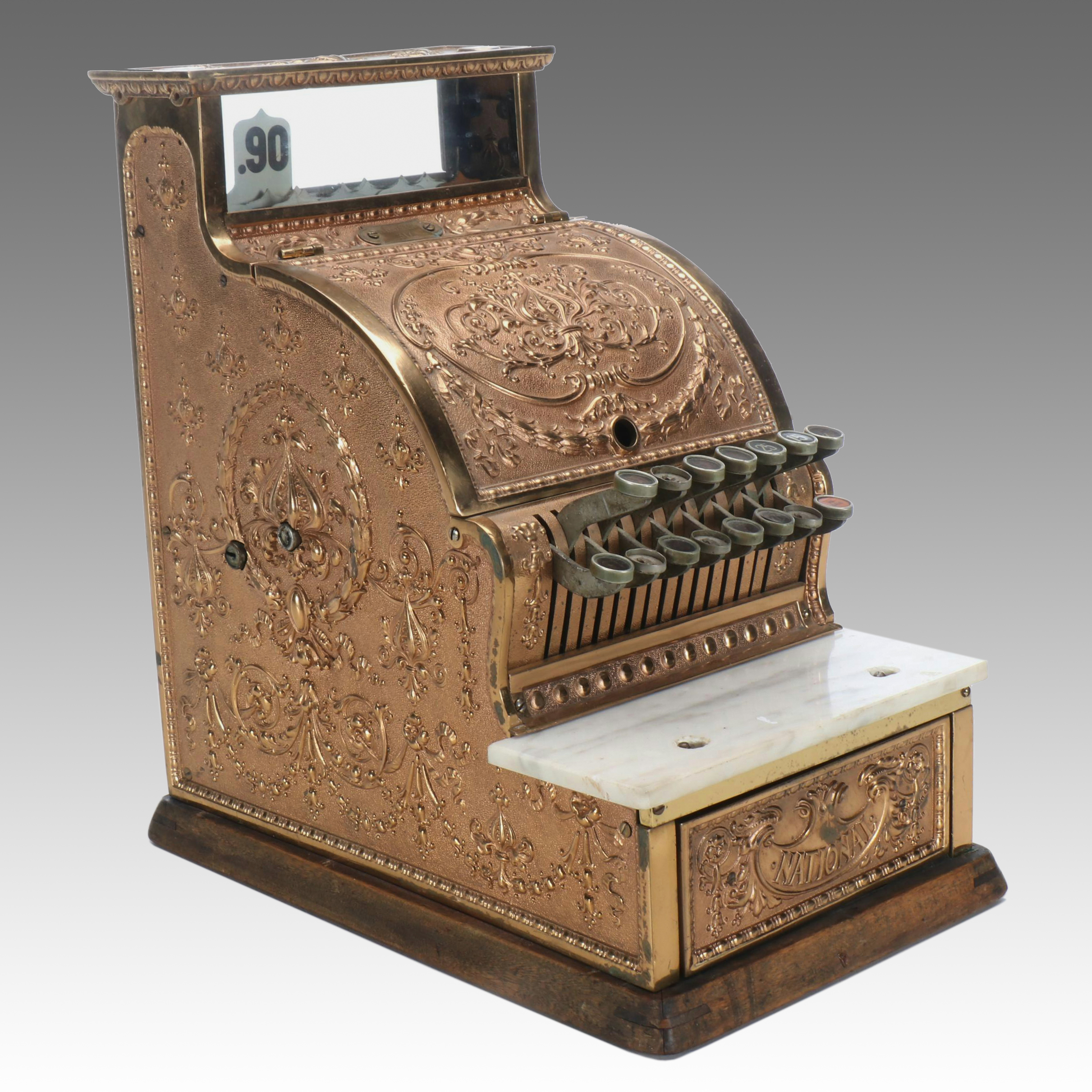 Ohio Made National Cash Register Model 317 Brass Finish Cash Register