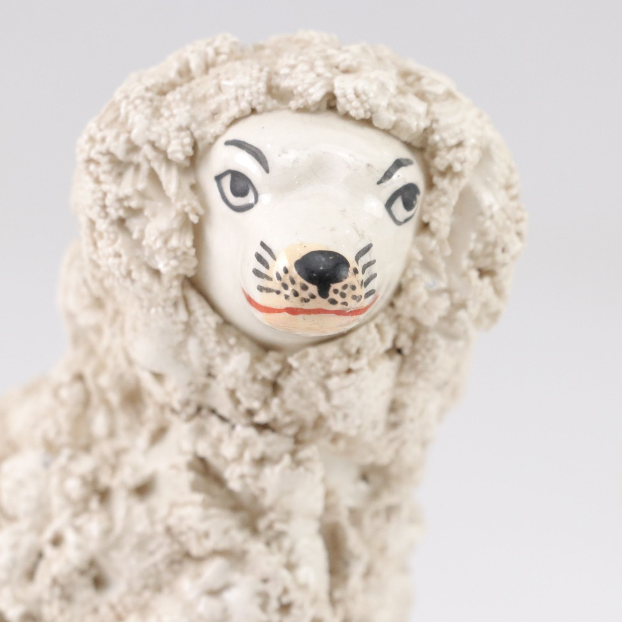 Pair of Staffordshire Style Confetti Poodles, Early to Mid-20th Century